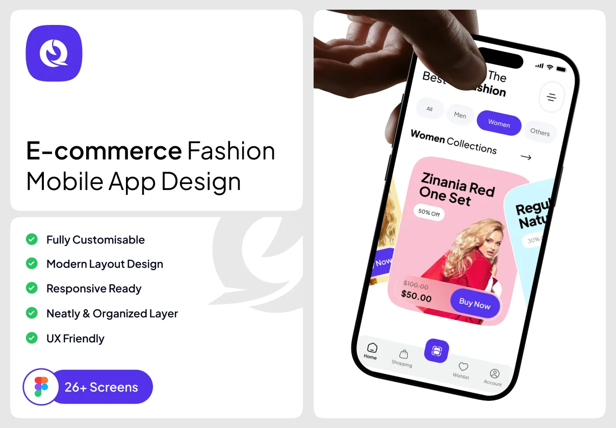 E-commerce Fashion Mobile App Design - ModiQ
