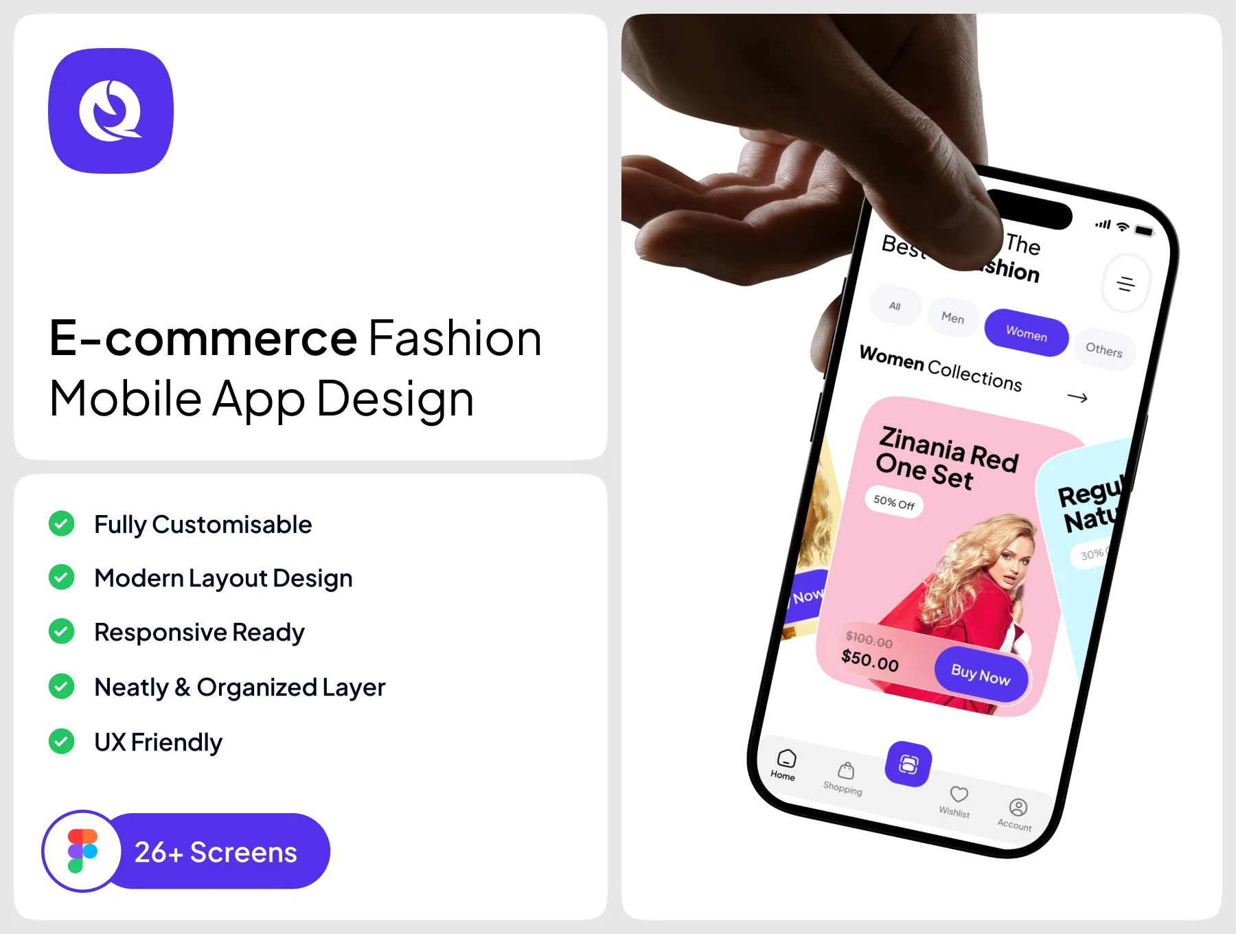 E-commerce Fashion Mobile App Design - ModiQ