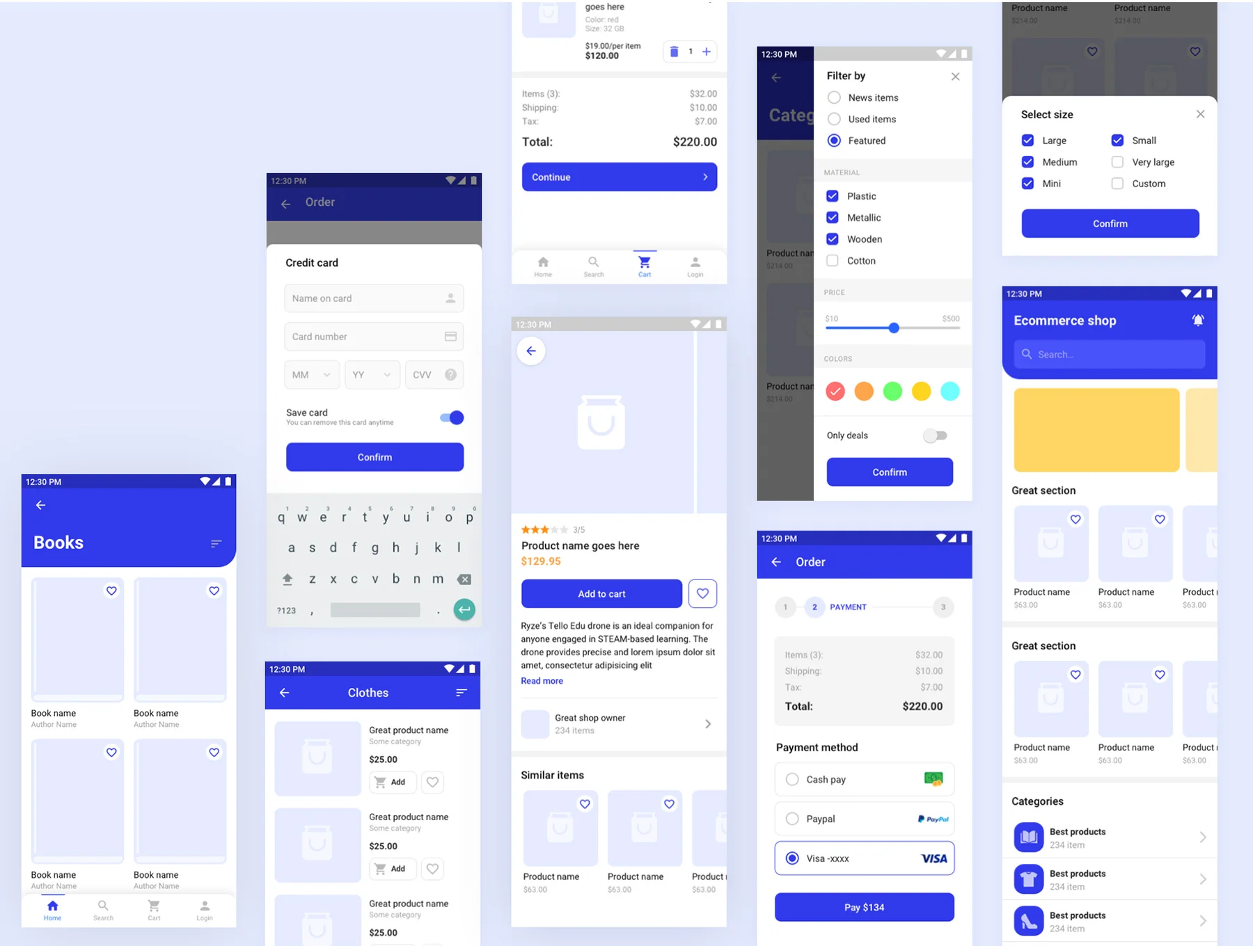 E-commerce mobile UI kit 2