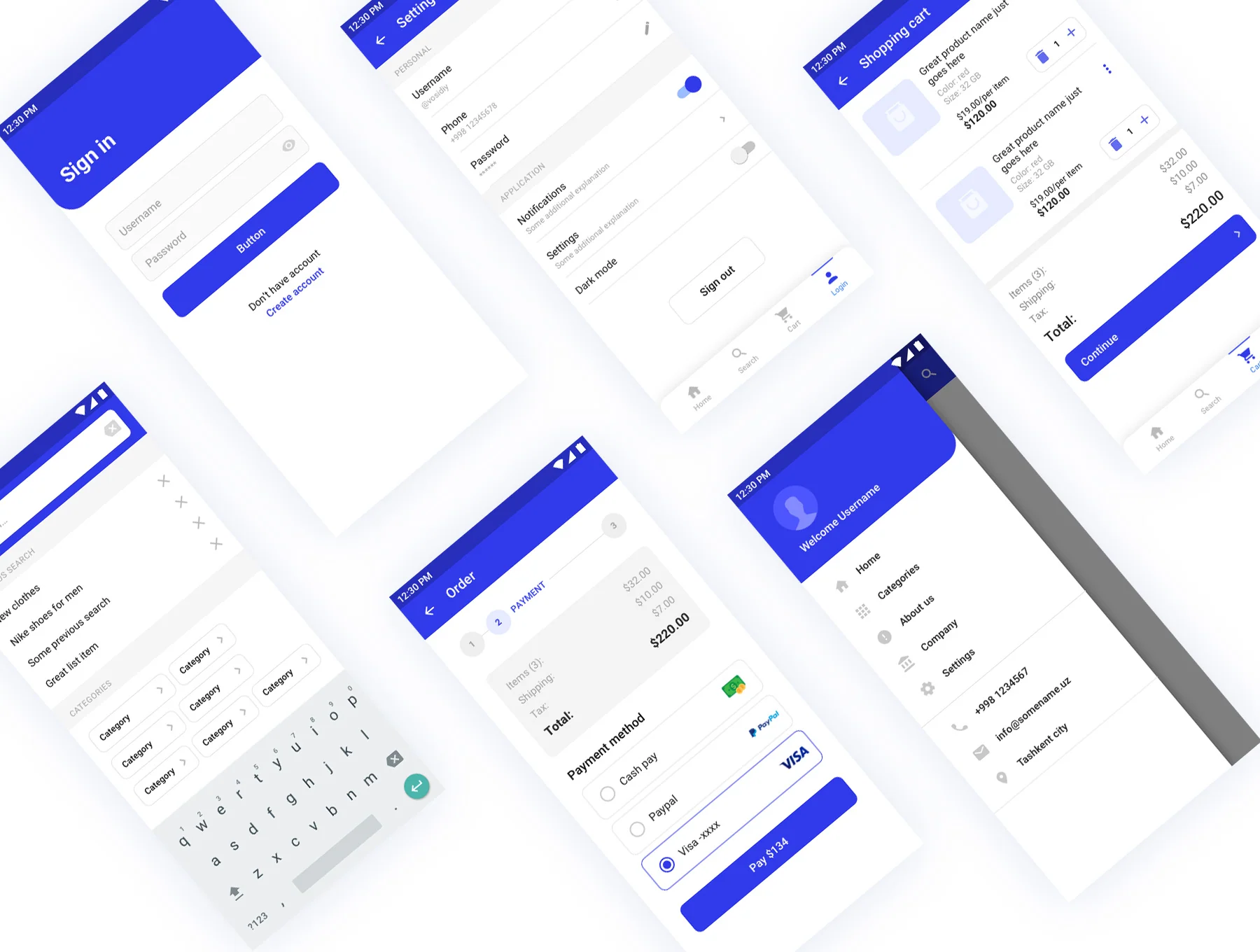 E-commerce mobile UI kit 3
