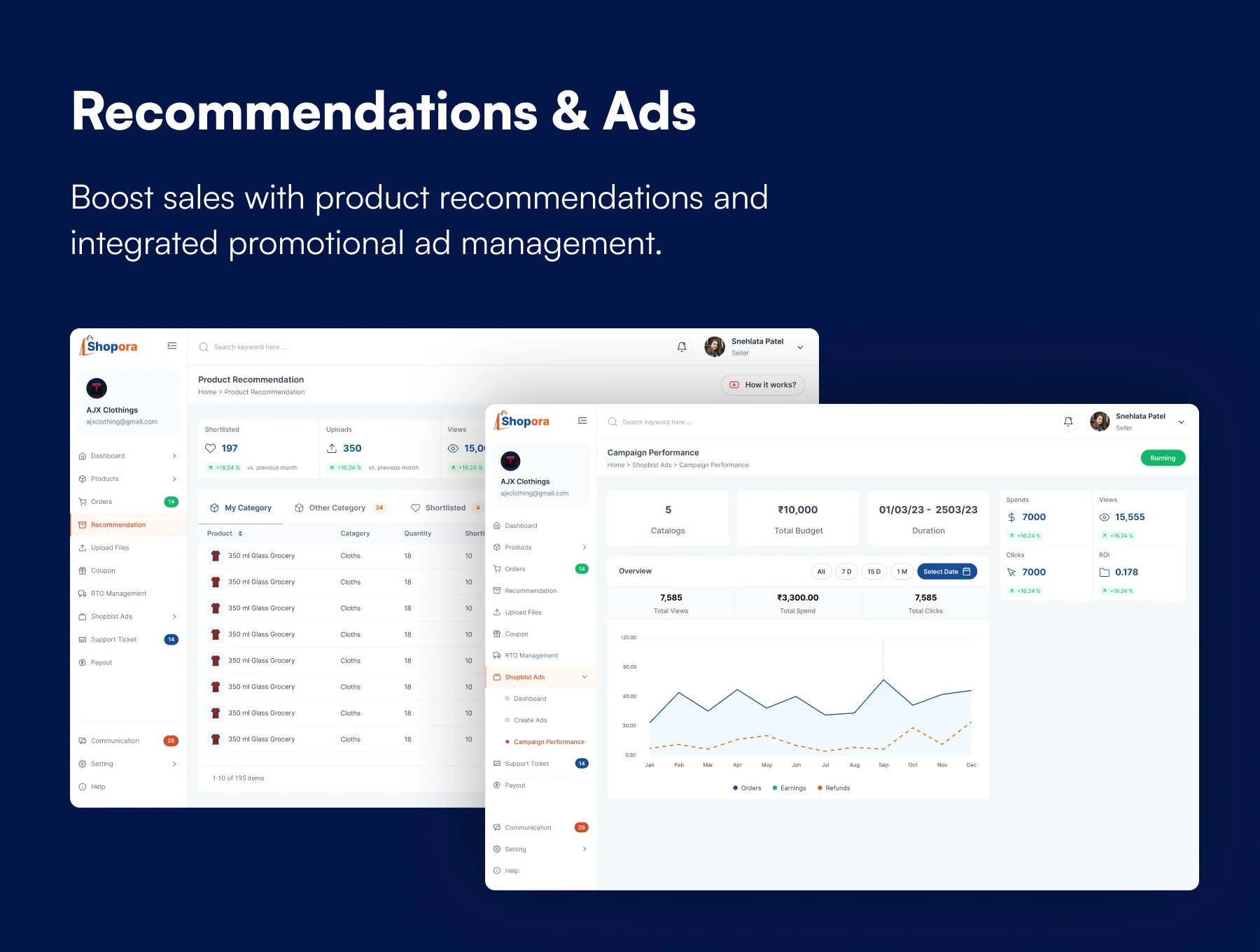 E-Commerce Owner Dashboard UI Kit (45+ Figma Screens) - Shopora 5