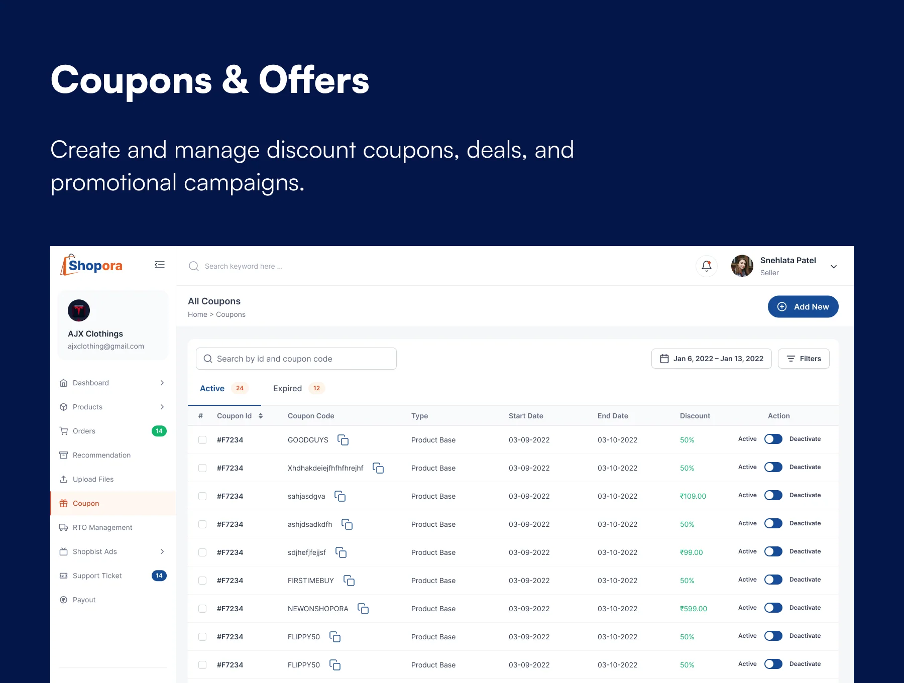 E-Commerce Owner Dashboard UI Kit (45+ Figma Screens) - Shopora 8