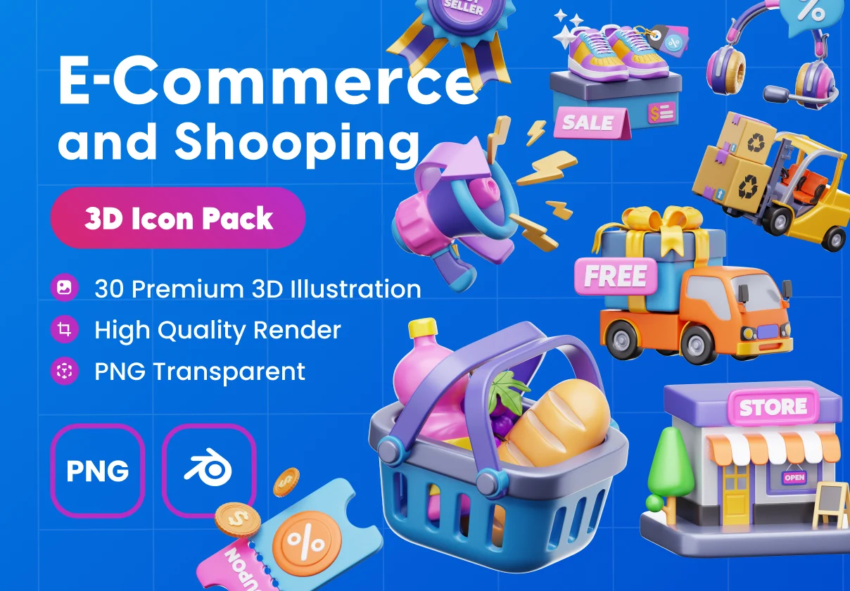 E-Commerce 3D Illustrations