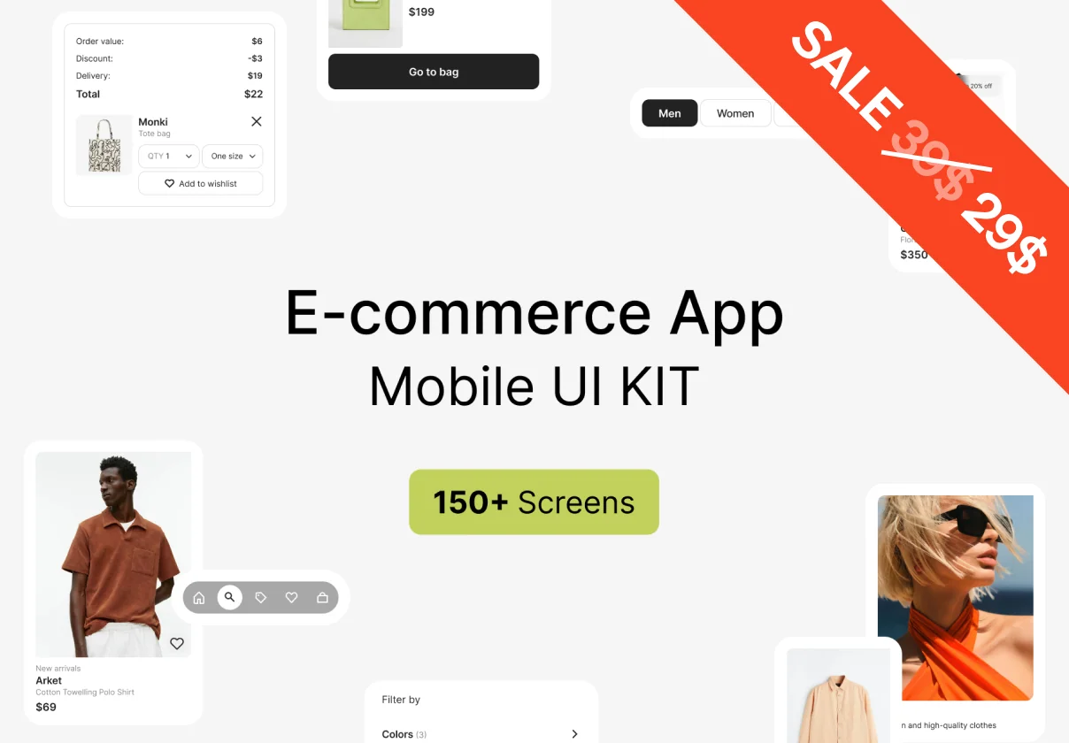 E-commerce UI KIT mobile online shop