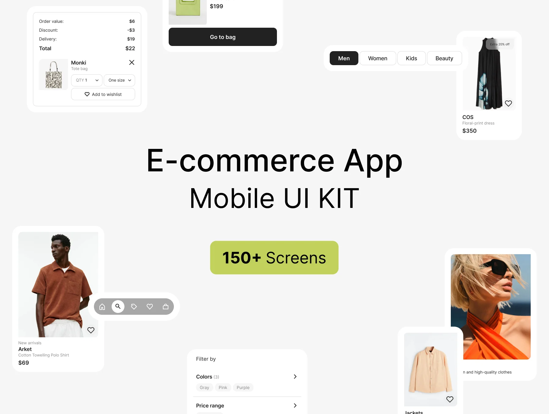 E-commerce UI KIT mobile online shop
