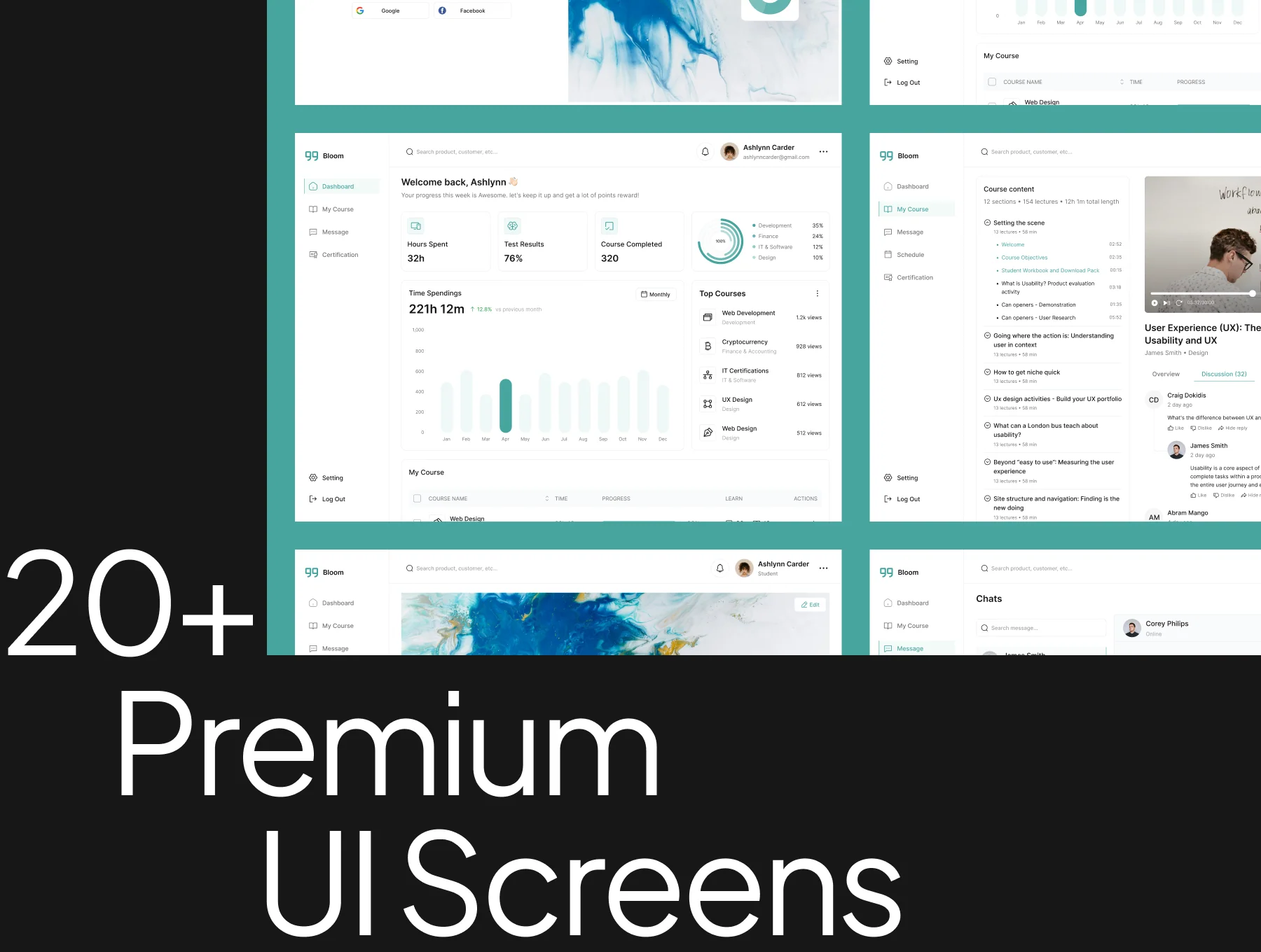 E-Learning Dashboard Templates 5