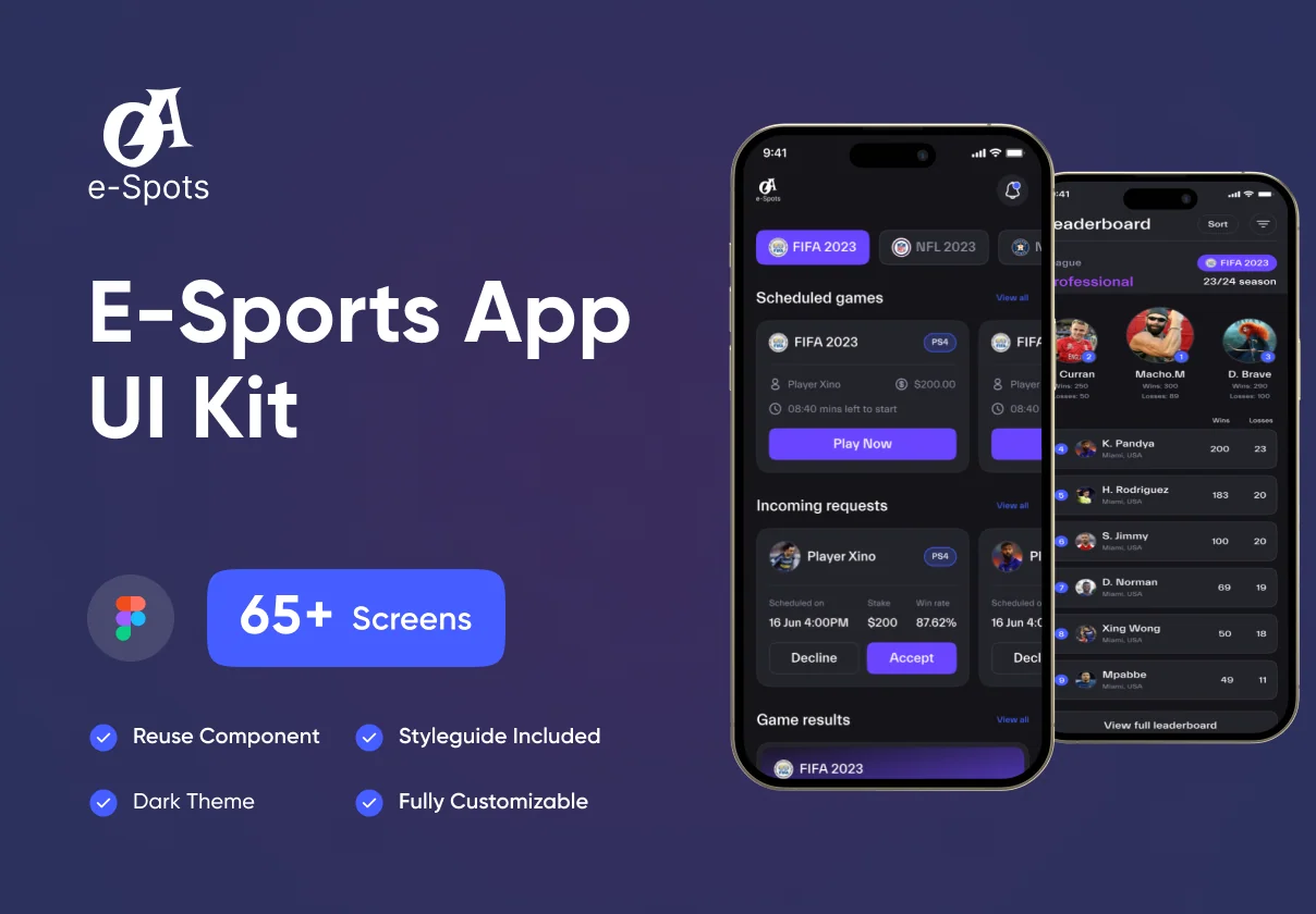 E-Sports App UI Kit