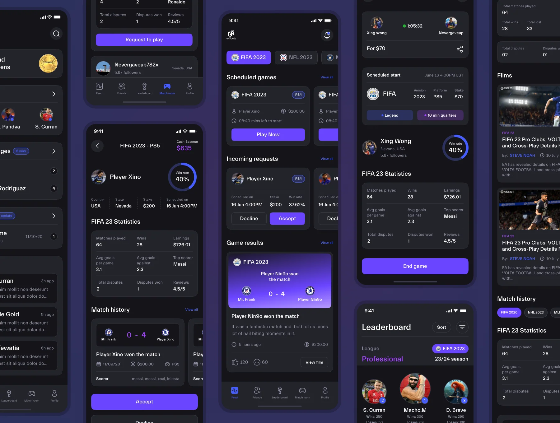 E-Sports App UI Kit 3