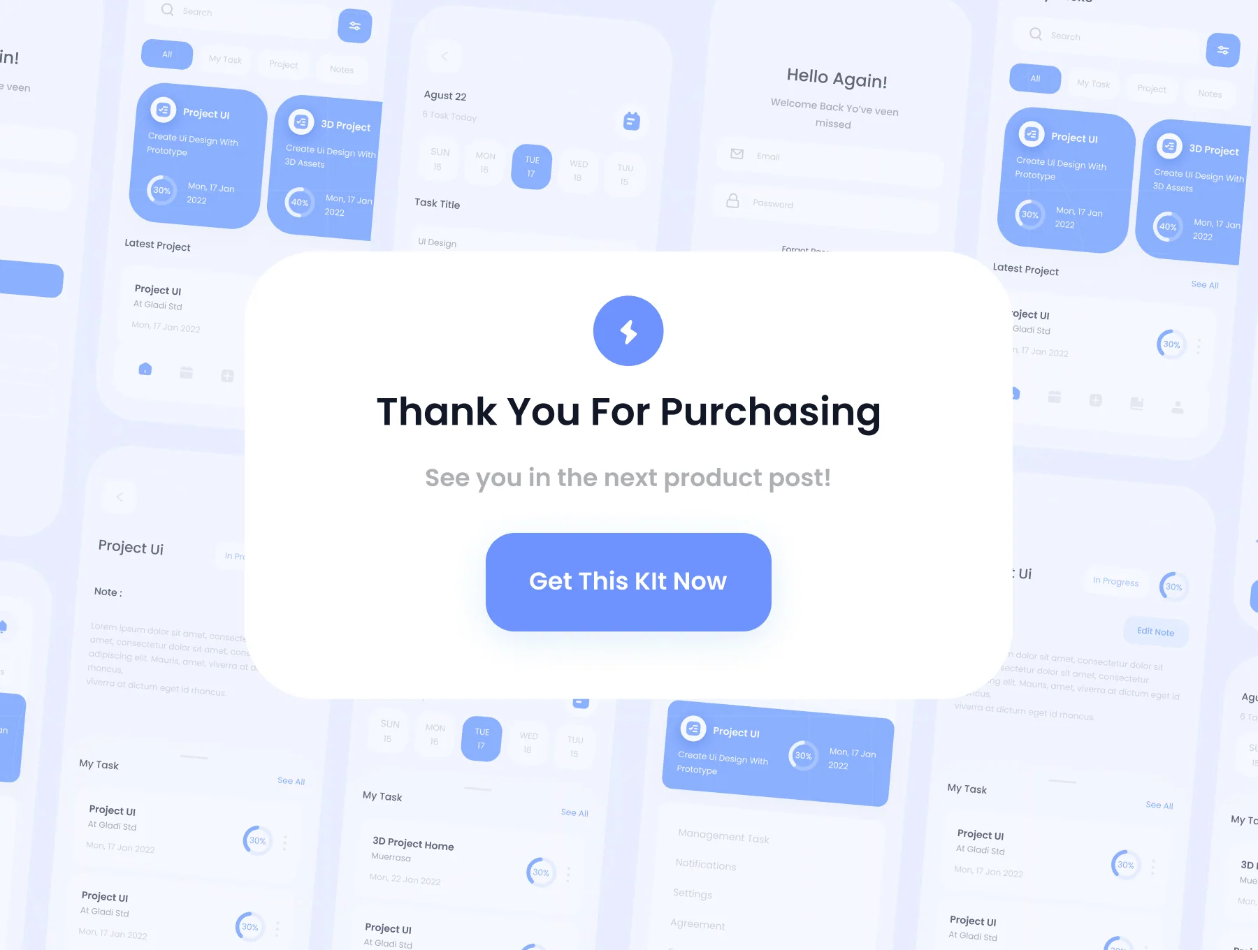 E- Task Management mobile app ui kits template 6