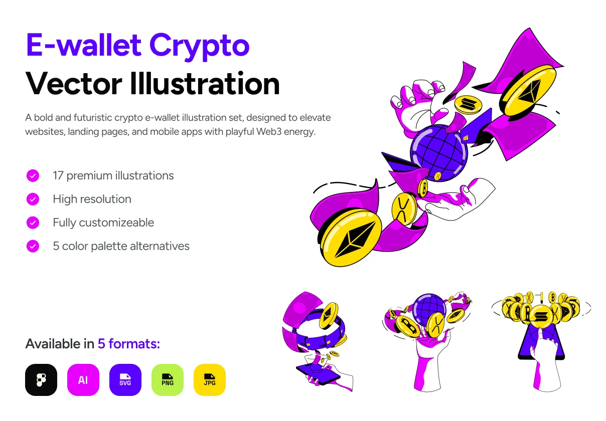 E-Wallet Crypto | Illustration Pack