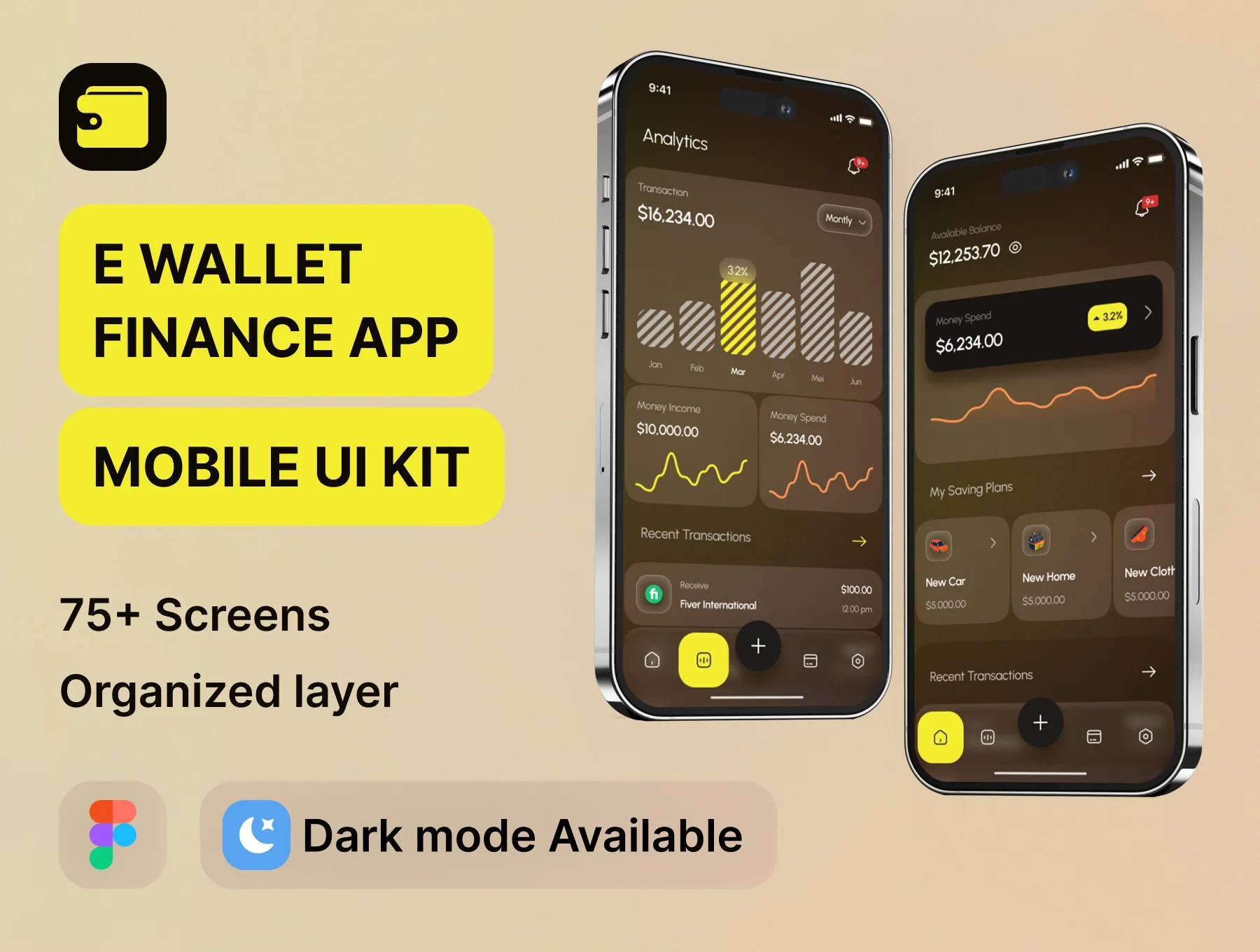 E Wallet - Finance Mobile App UI Kit