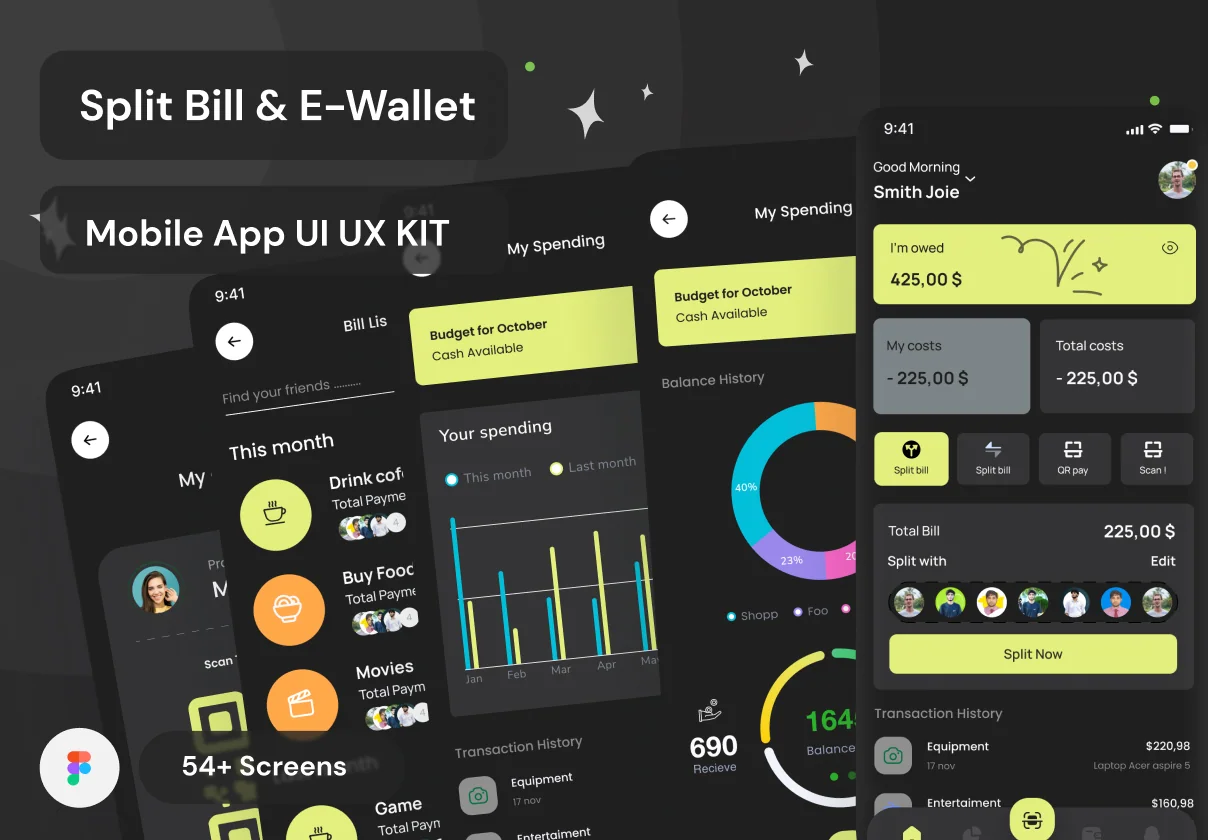 E-wallet UI Kit | Split Bill Mobile App