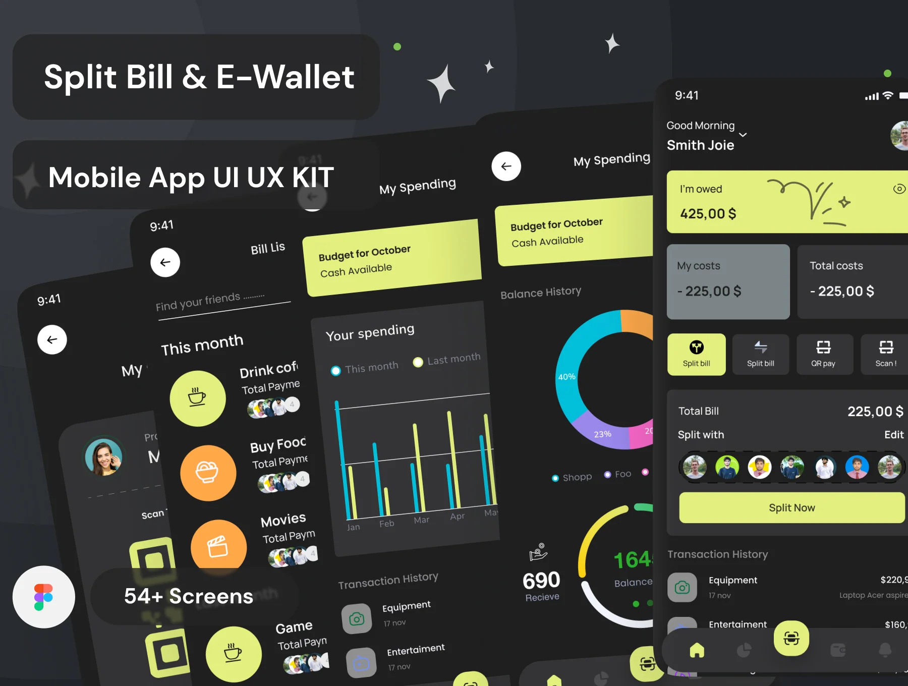 E-wallet UI Kit | Split Bill Mobile App