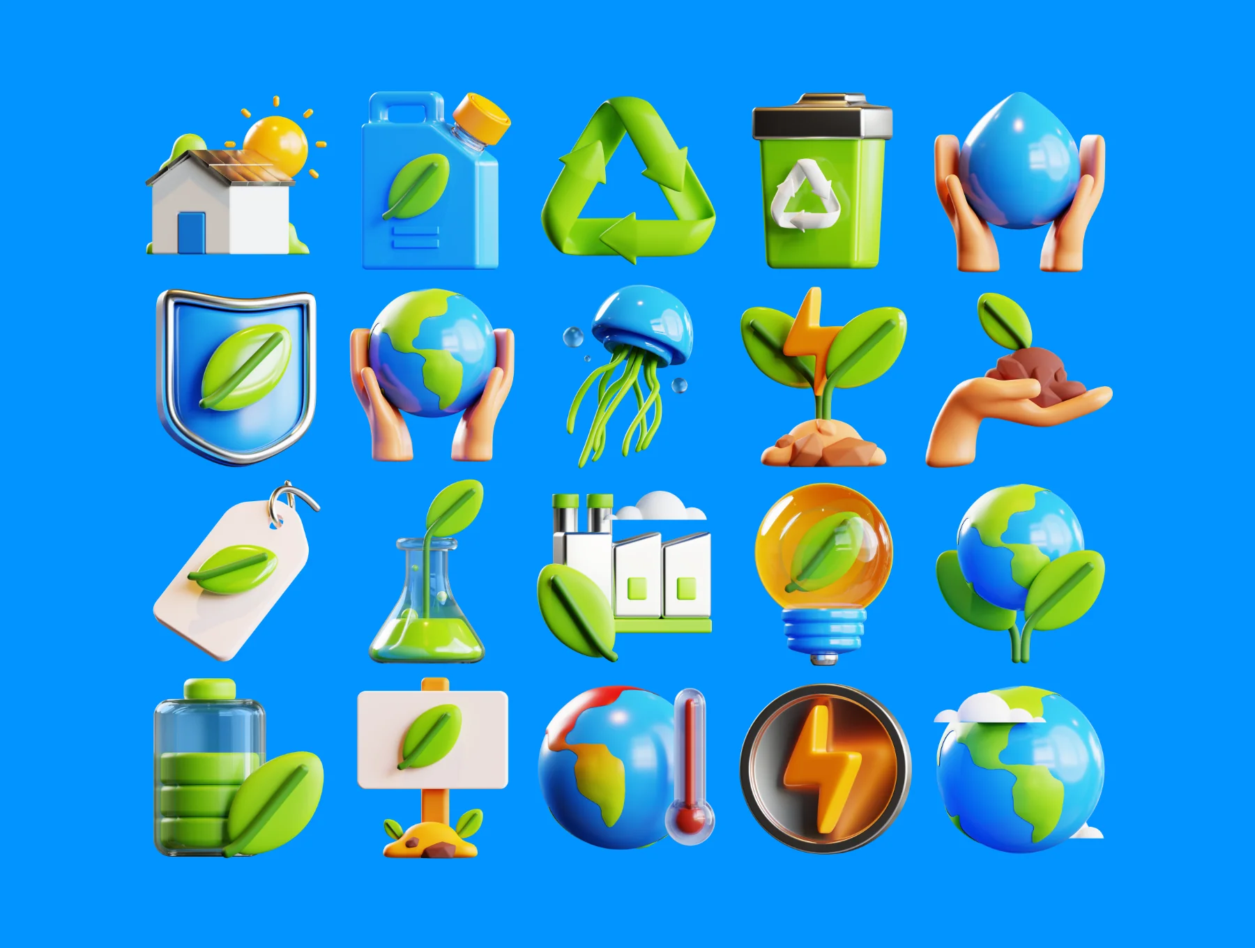 Earth Ecology 3D Icon pack 2
