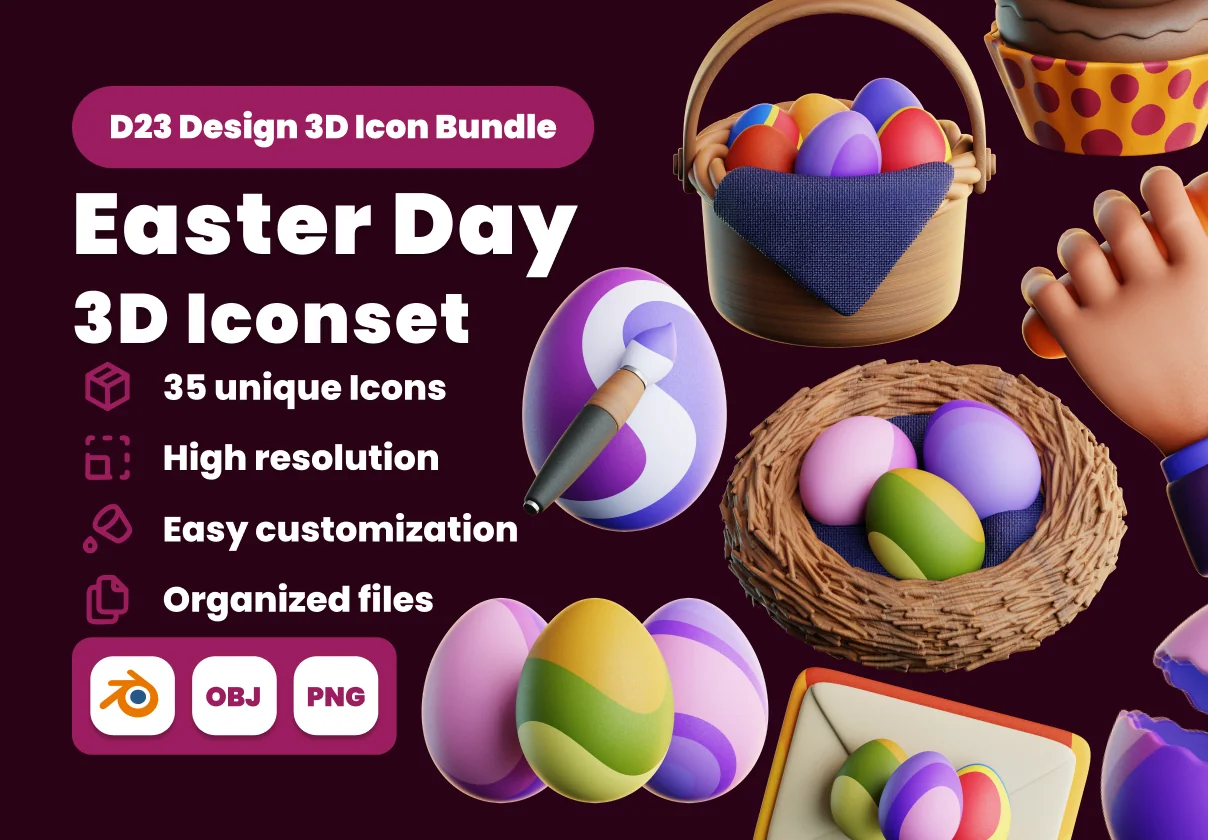 Easter Egg Day 3D Illustration Pack