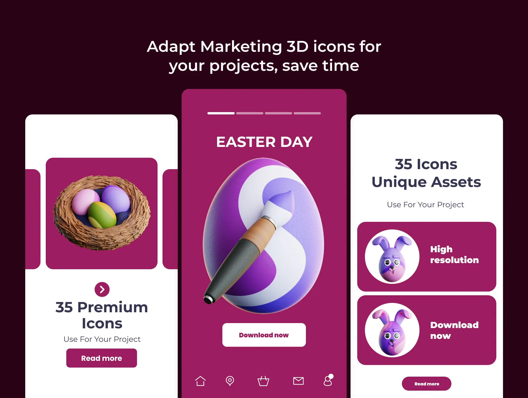 Easter Egg Day 3D Illustration Pack 3