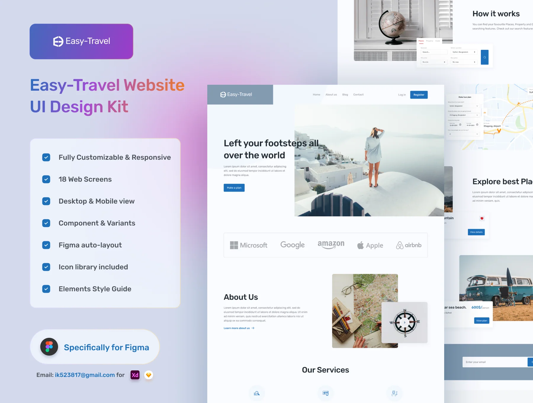 Easy-Travel Website UI Kit