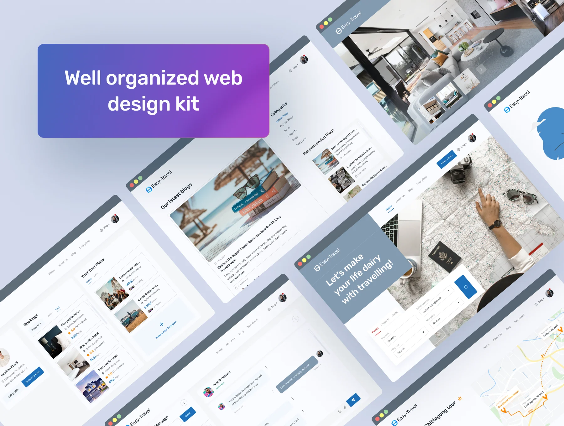 Easy-Travel Website UI Kit 3