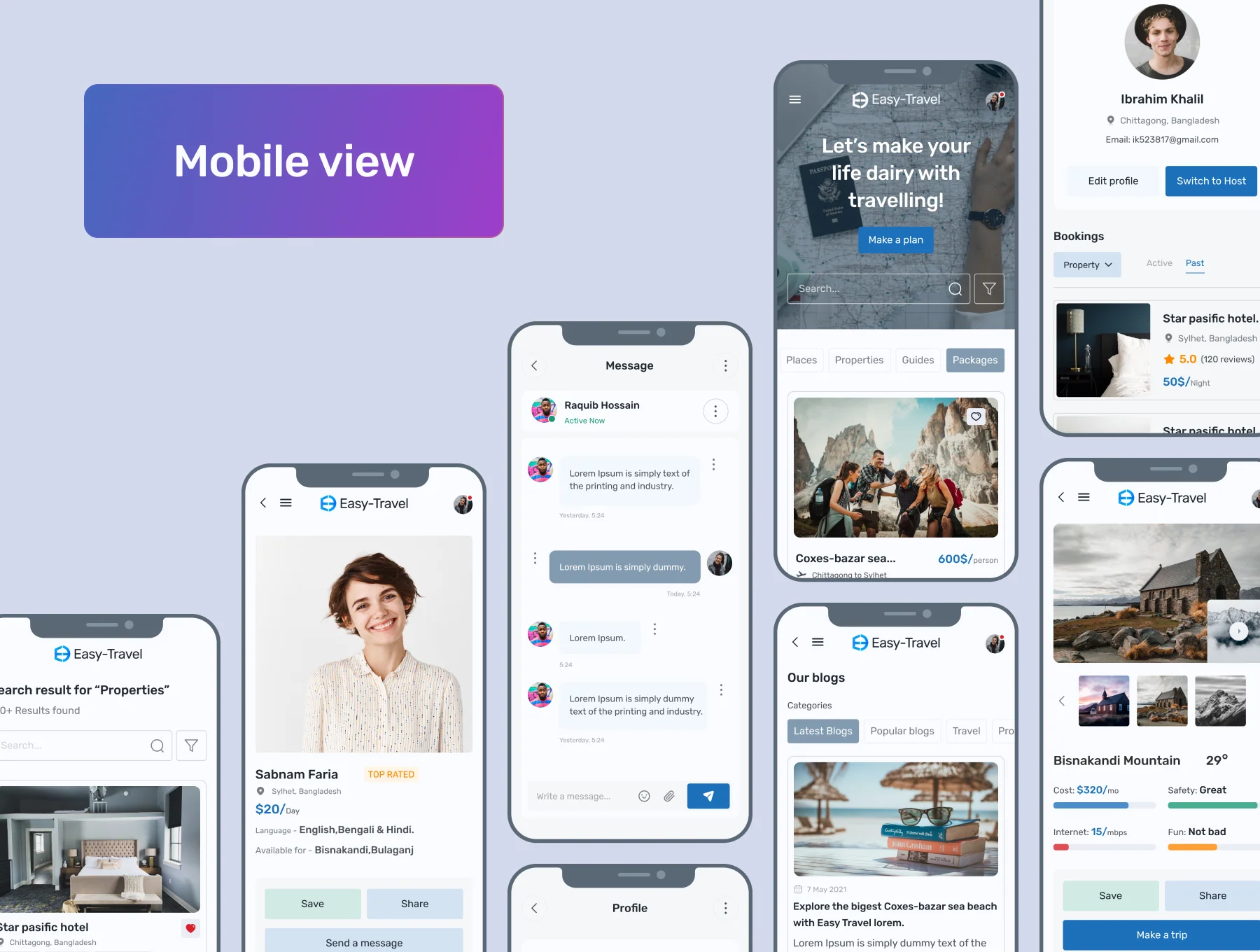 Easy-Travel Website UI Kit 4