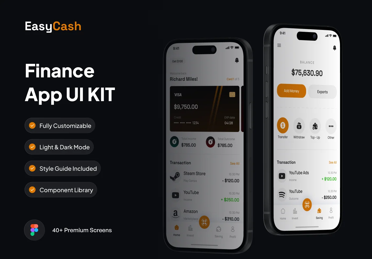 EasyCash - Finance Premium UI Kits App