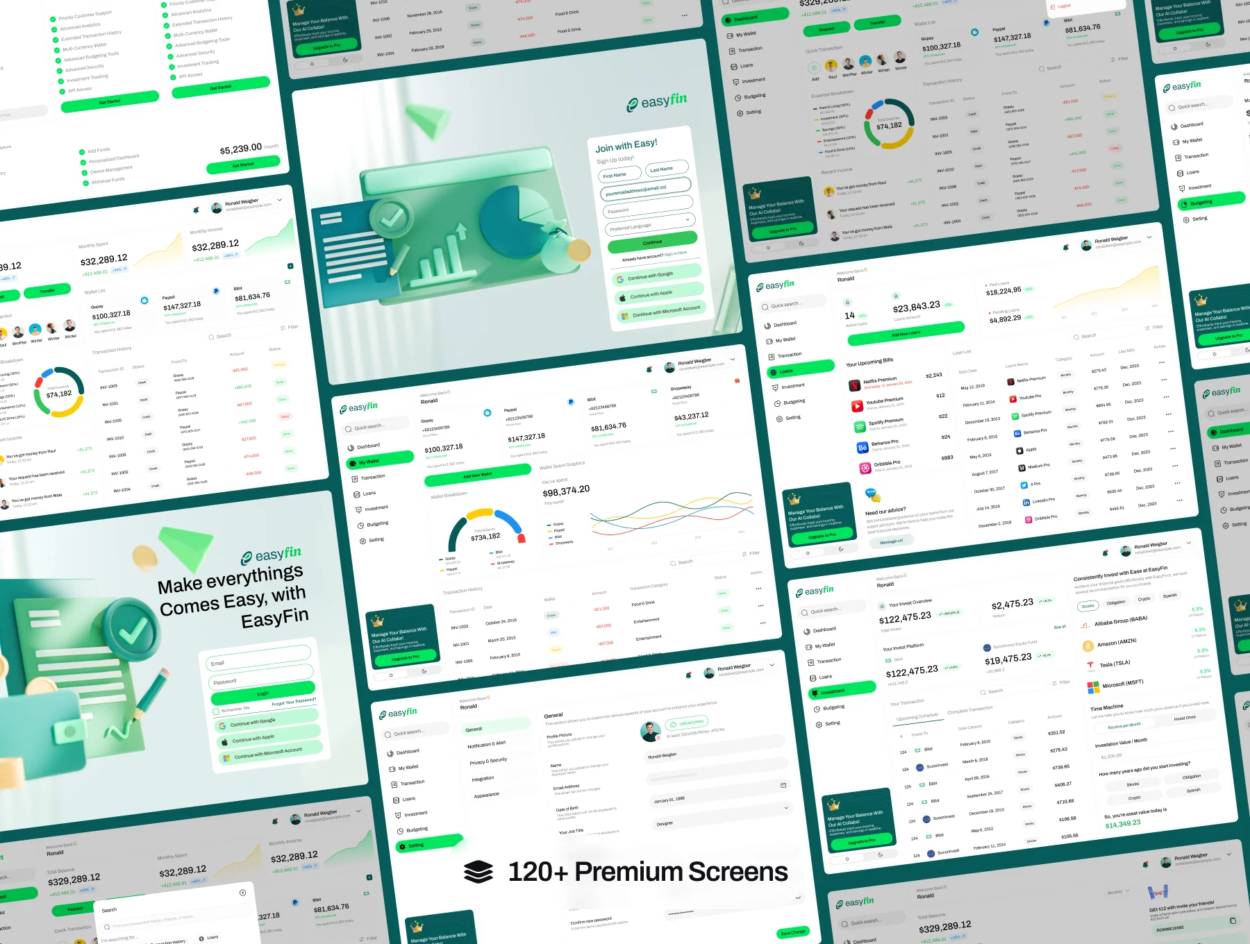 EasyFin - Finance Dashboard UI Kit 3