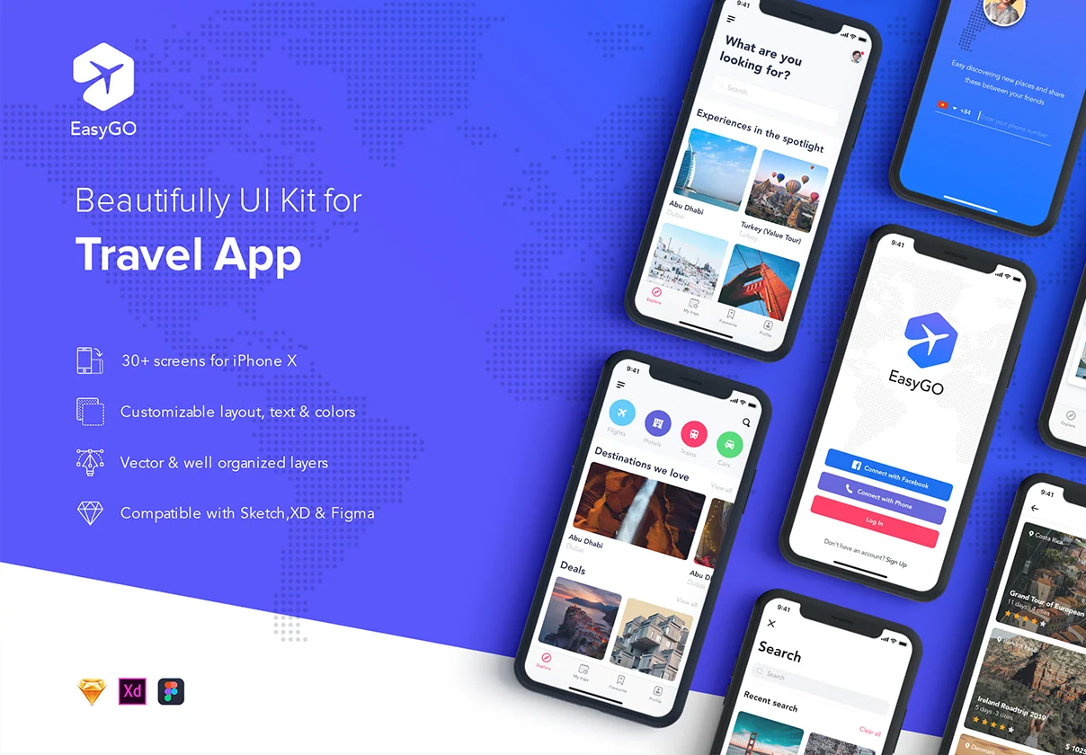 EasyGo - Travel App UI Kit