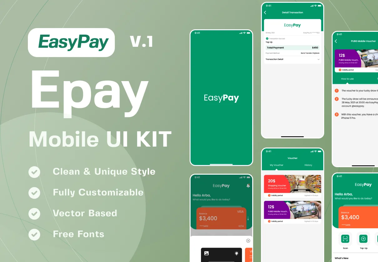 Easypay - Epay Mobile UI Kit