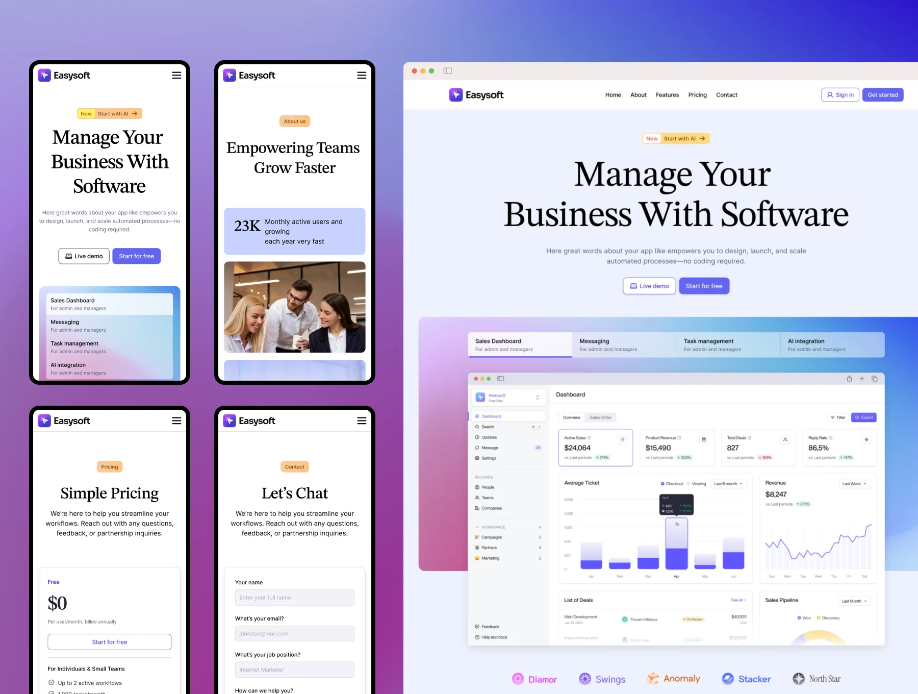 Easysoft - SaaS Startup Website Template 3