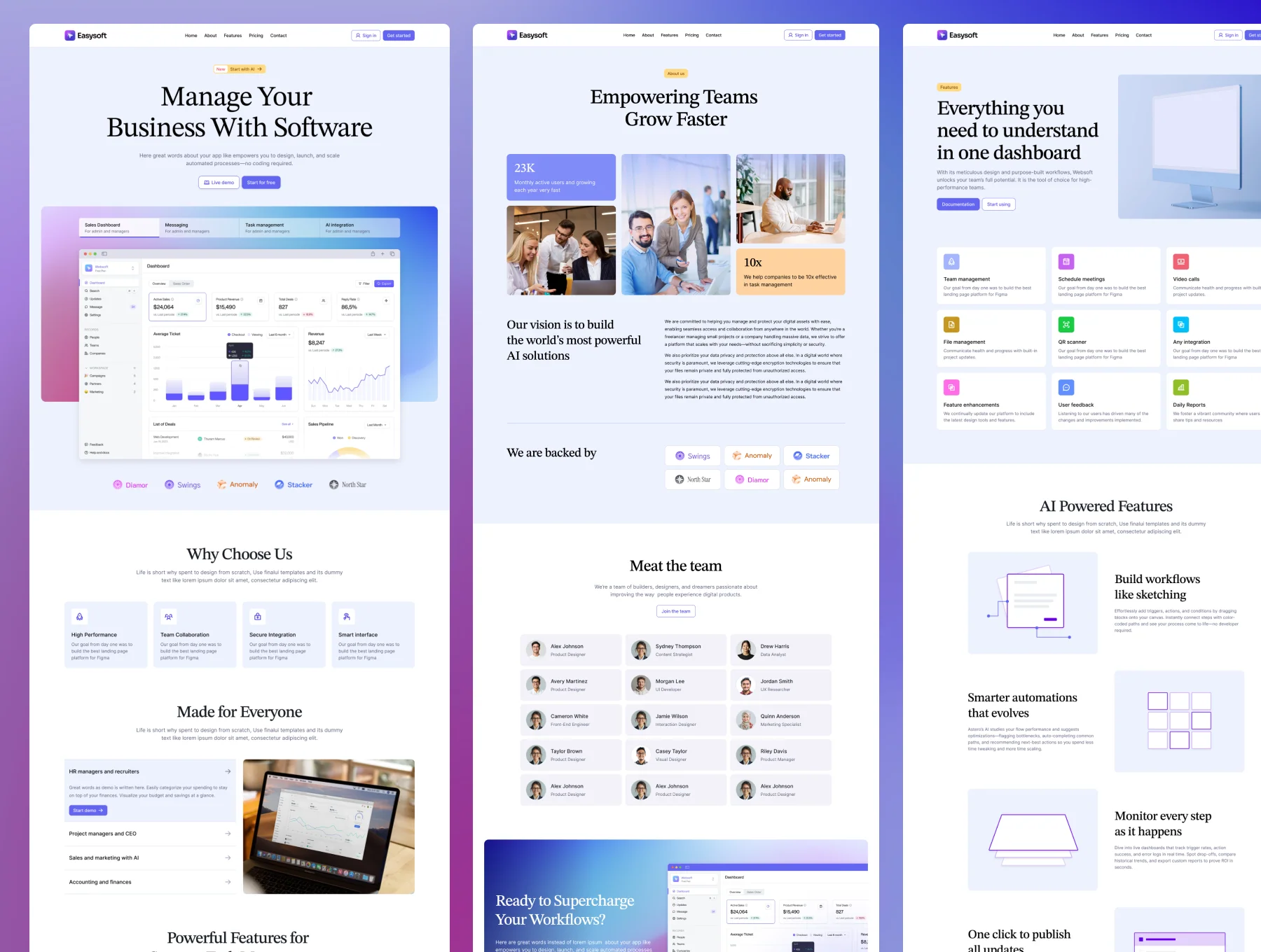 Easysoft - SaaS Startup Website Template 4