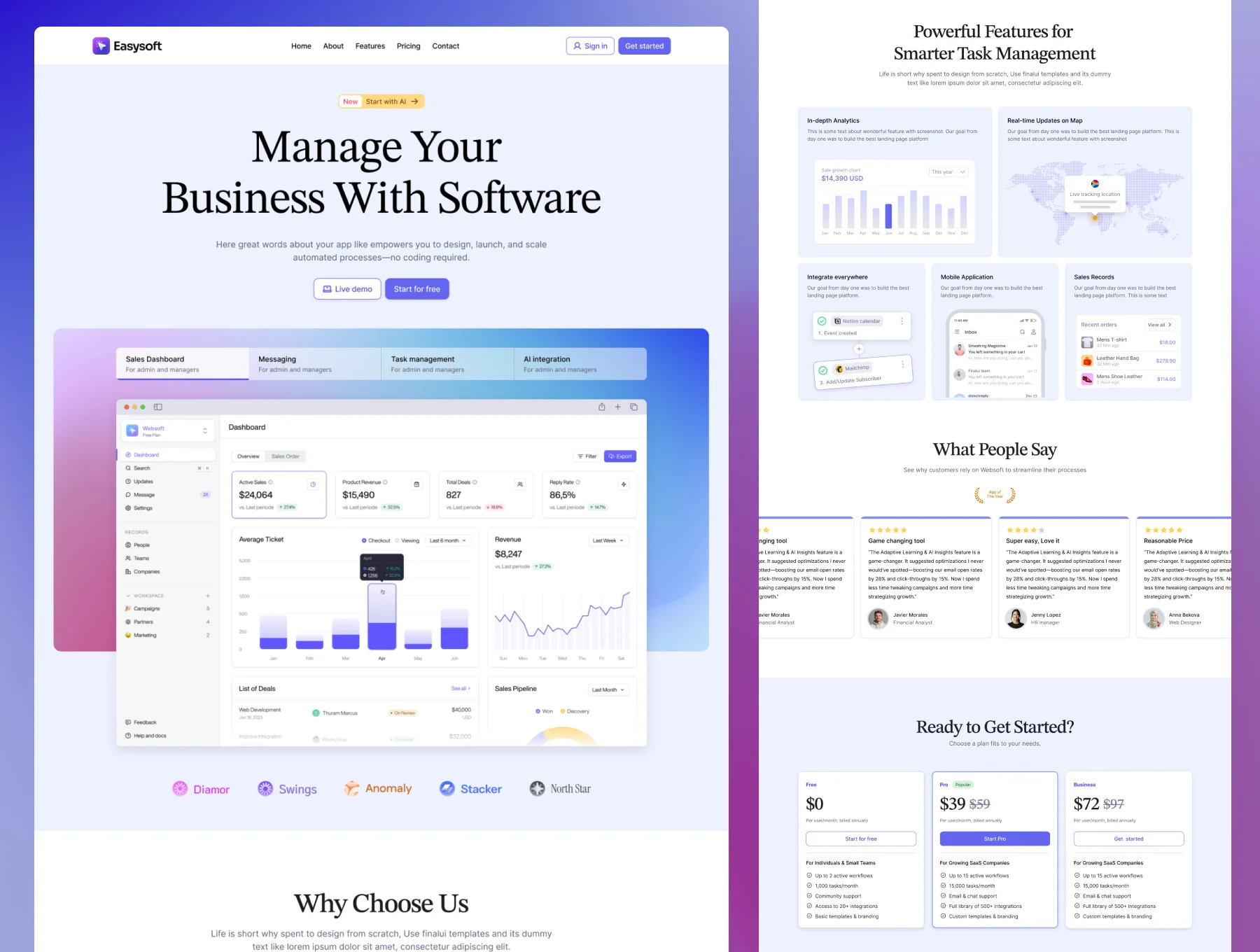 Easysoft - SaaS Startup Website Template 6
