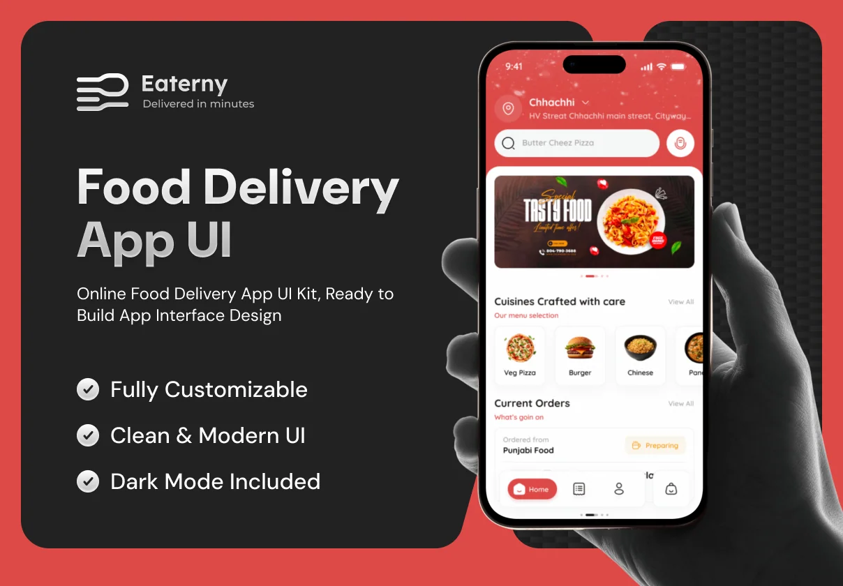 Eaterny – Food Delivery App UI Kit