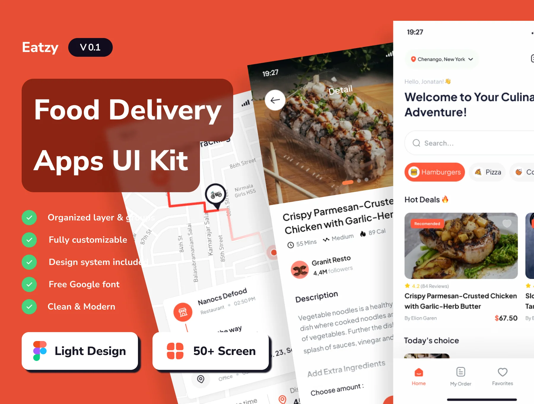 Eatzy - Food Delivery Mobile App UI Kits