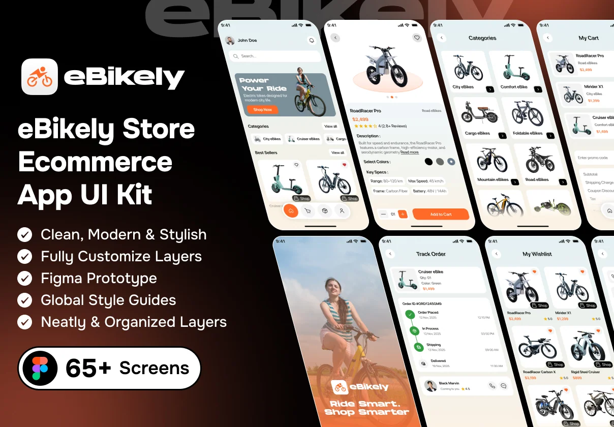 eBikely Store - Ecommerce App UI Kit
