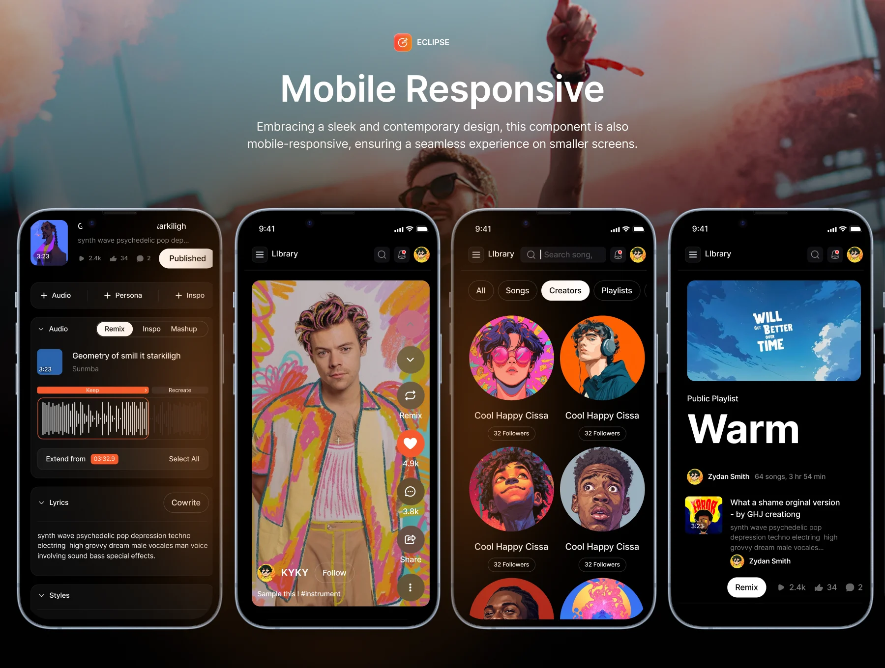 Eclipse — AI-Powered Music Streaming Dashboard UI Kit