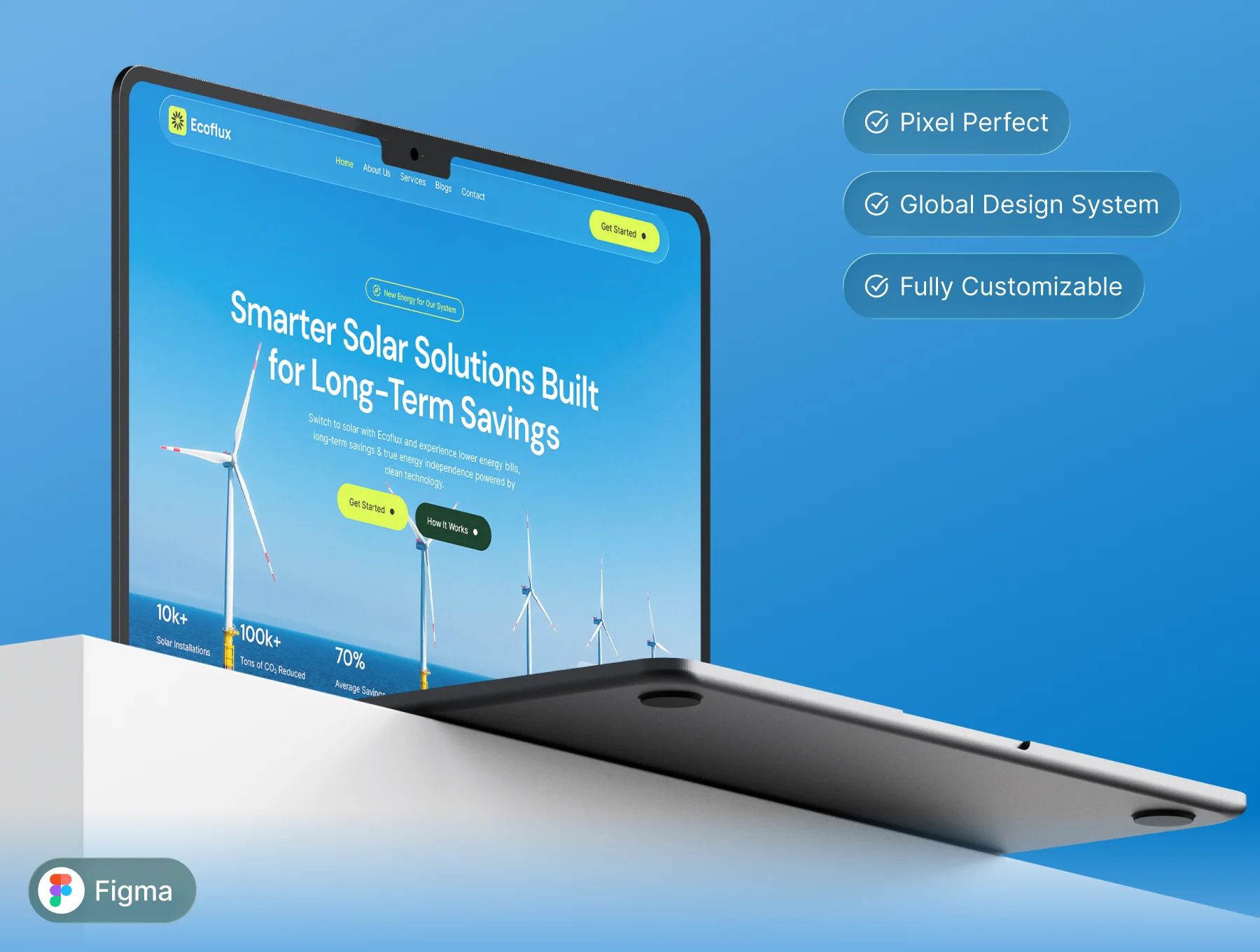 Ecoflux - Solar Energy Website UI Figma Template