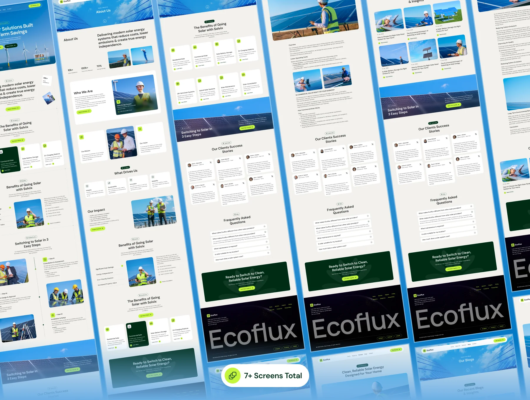 Ecoflux - Solar Energy Website UI Figma Template 3
