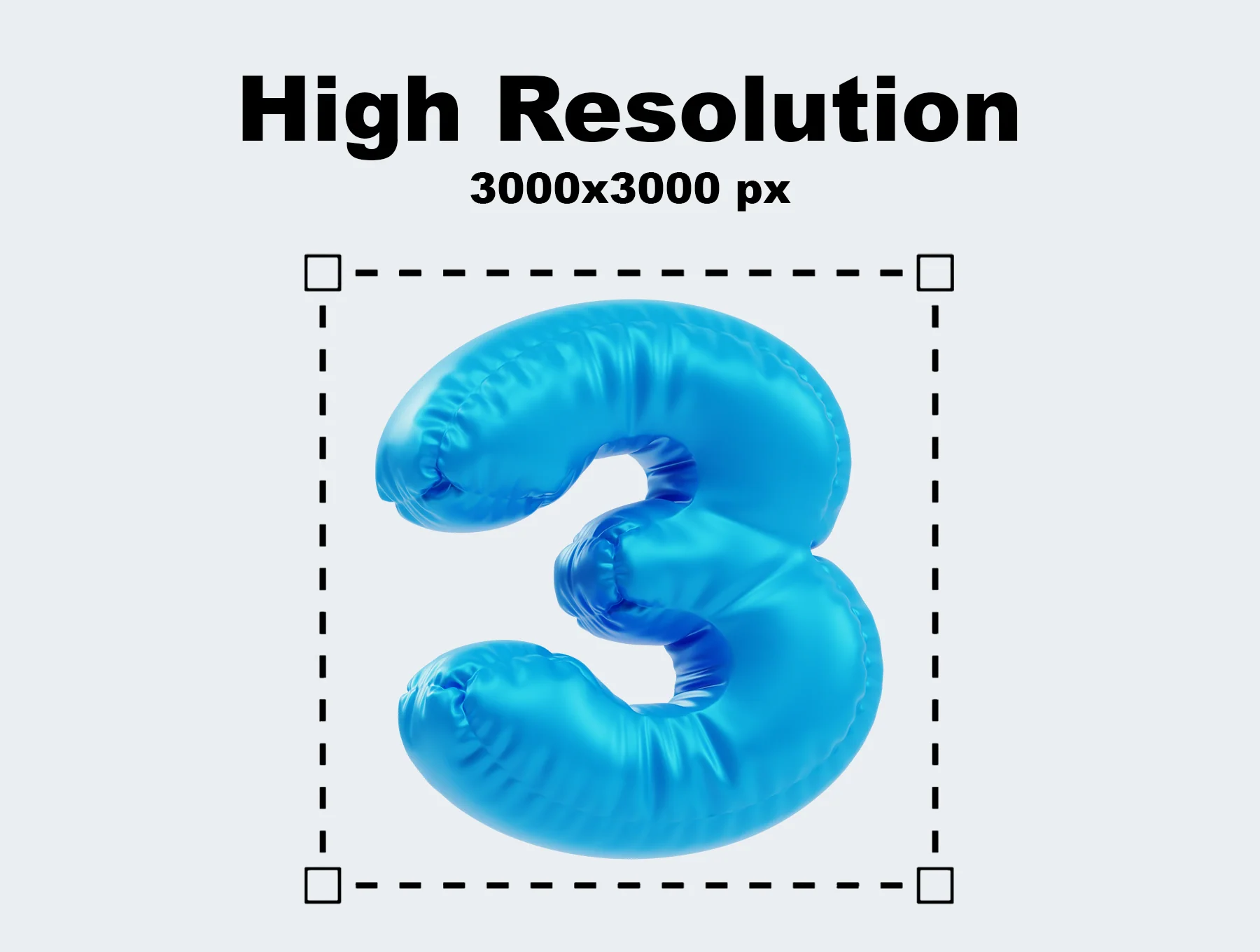 Inflated Numbers 3D Icon Pack 3