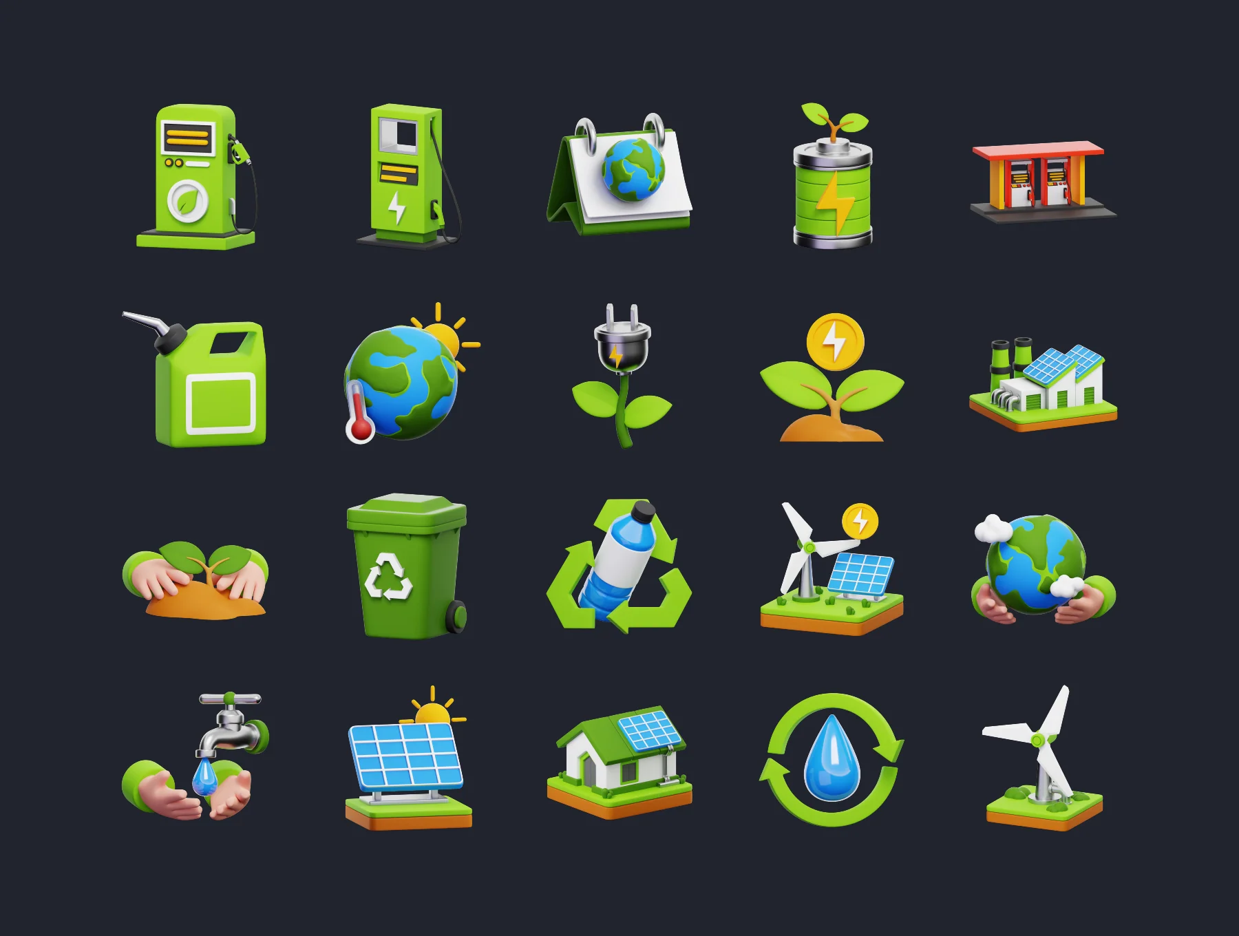 Ecology 3D Icon Set 5
