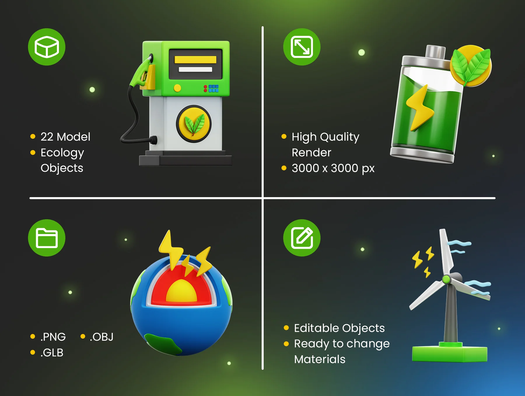 Ecology 3D Icons 2