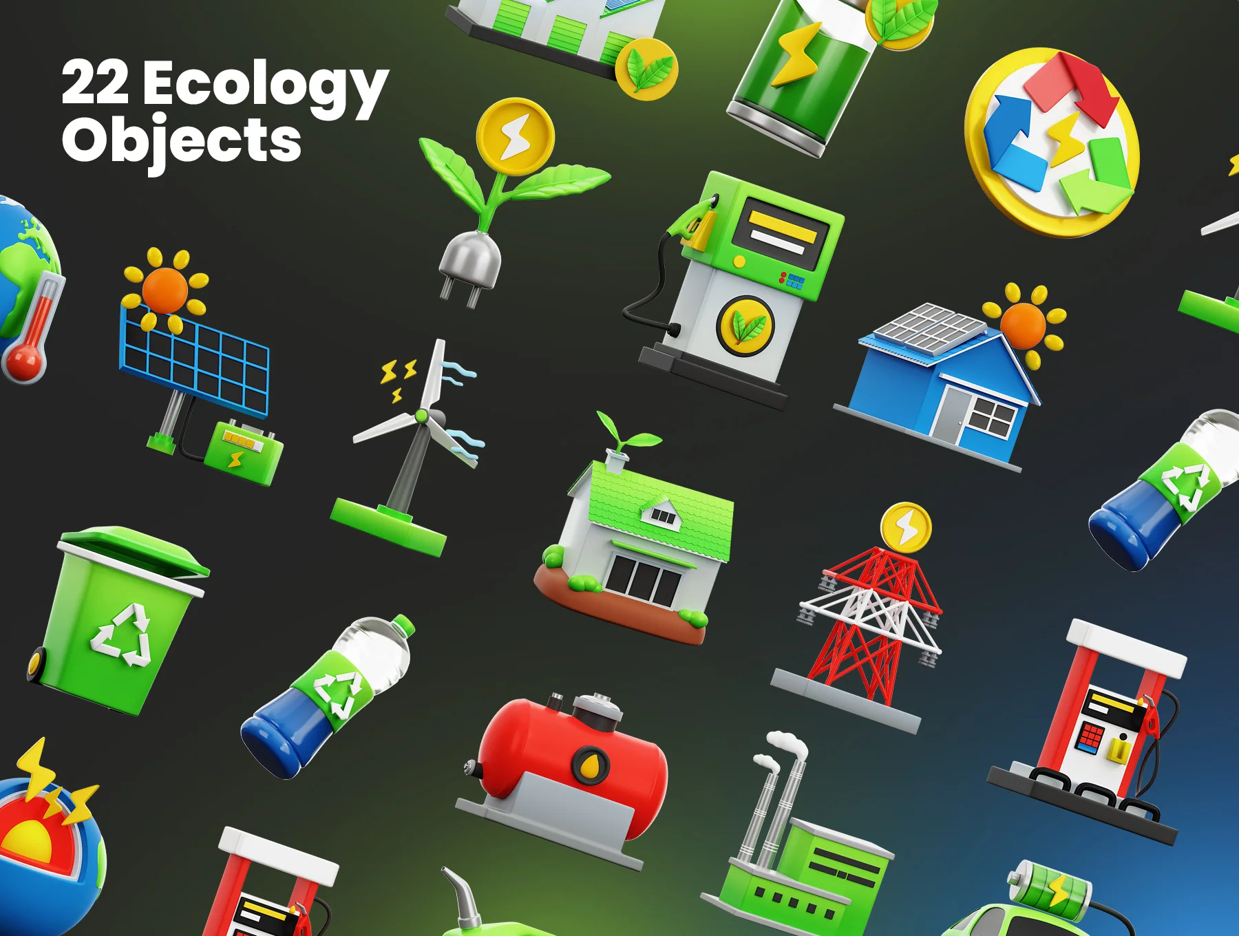 Ecology 3D Icons 5