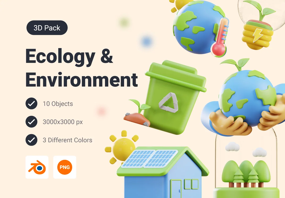 Ecology & Environment 3D Icon Pack