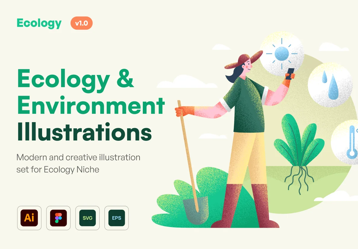 Ecology - Environment Illustration Set