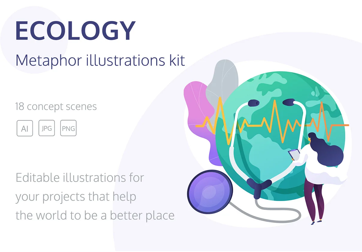 Ecology vector illustration for UI