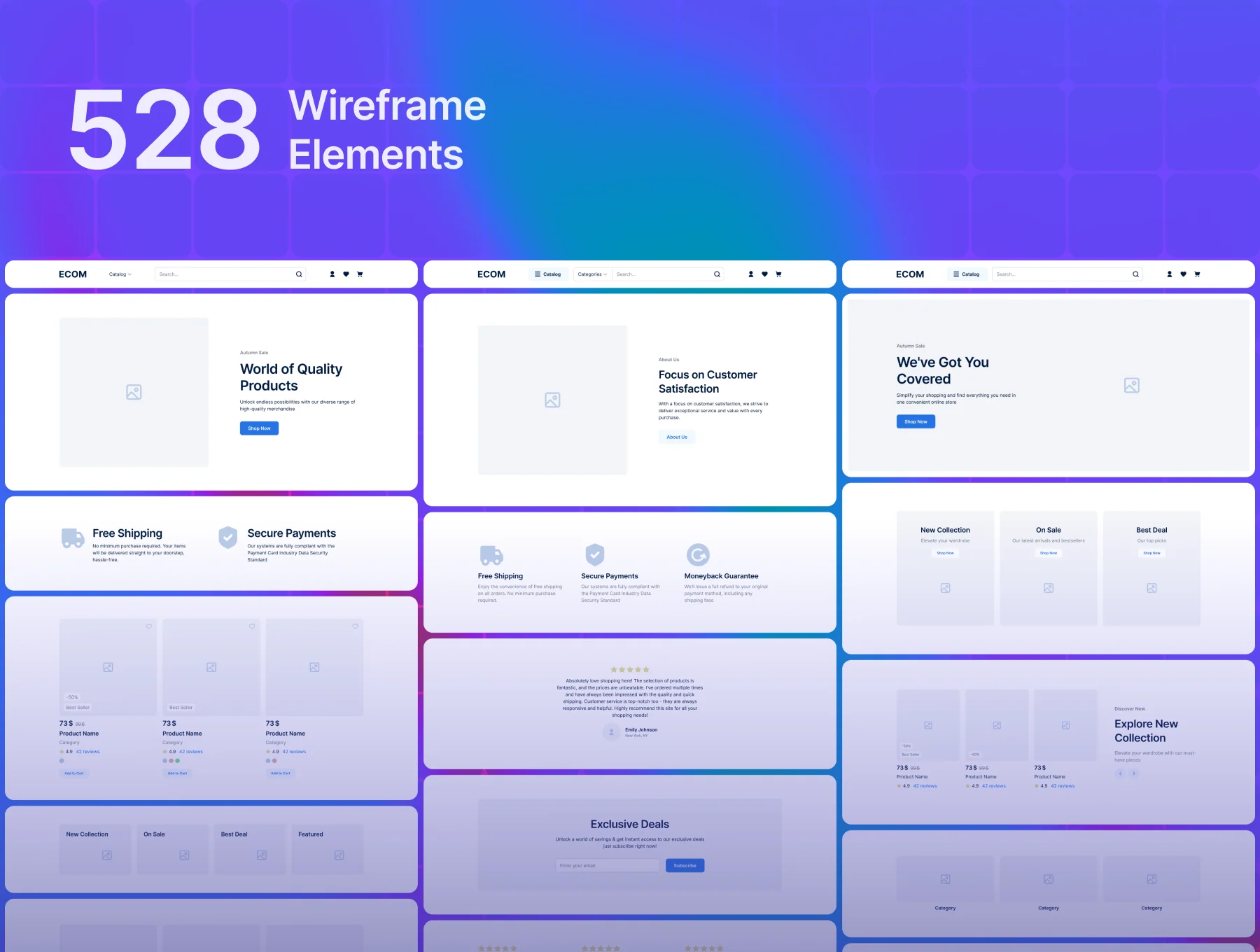 ECOM | Ecommerce Wireframe