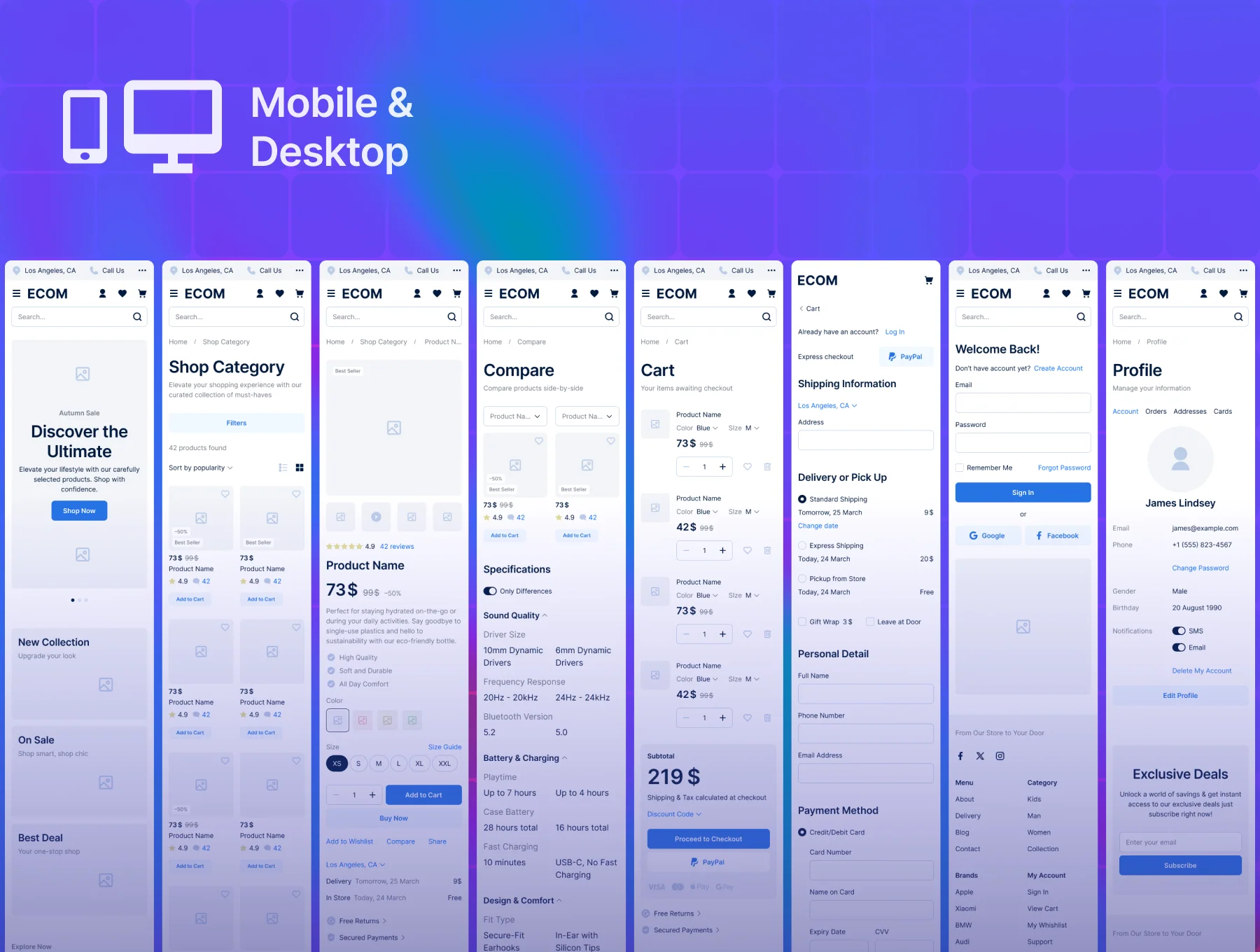 ECOM | Ecommerce Wireframe 3