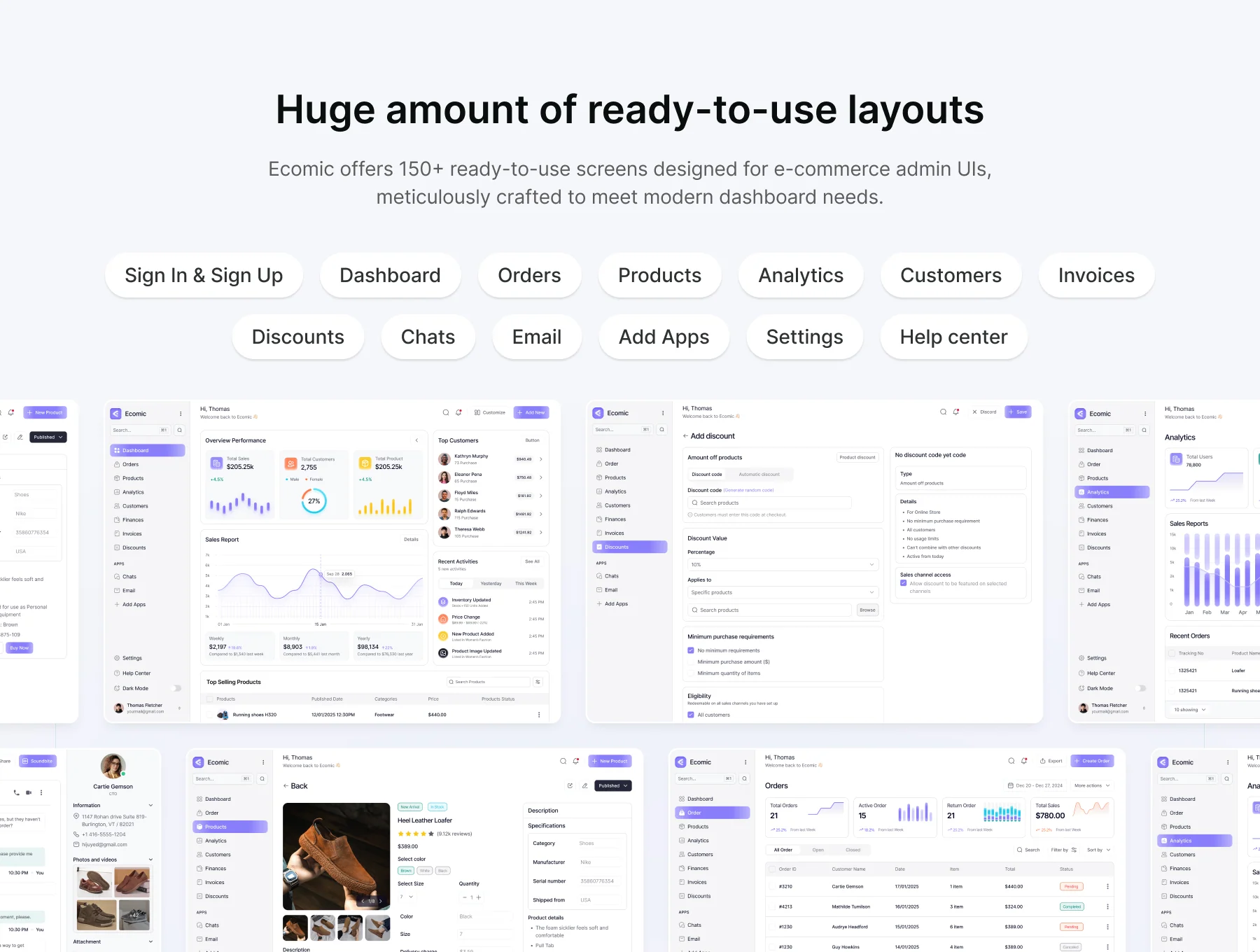 Ecomic | E-commerce SaaS UI Kit Design 3