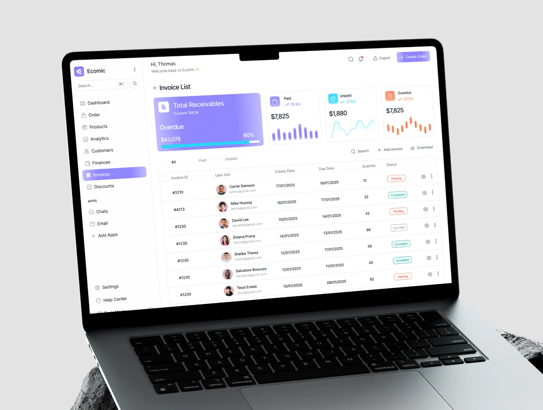 Ecomic | E-commerce SaaS UI Kit Design 7