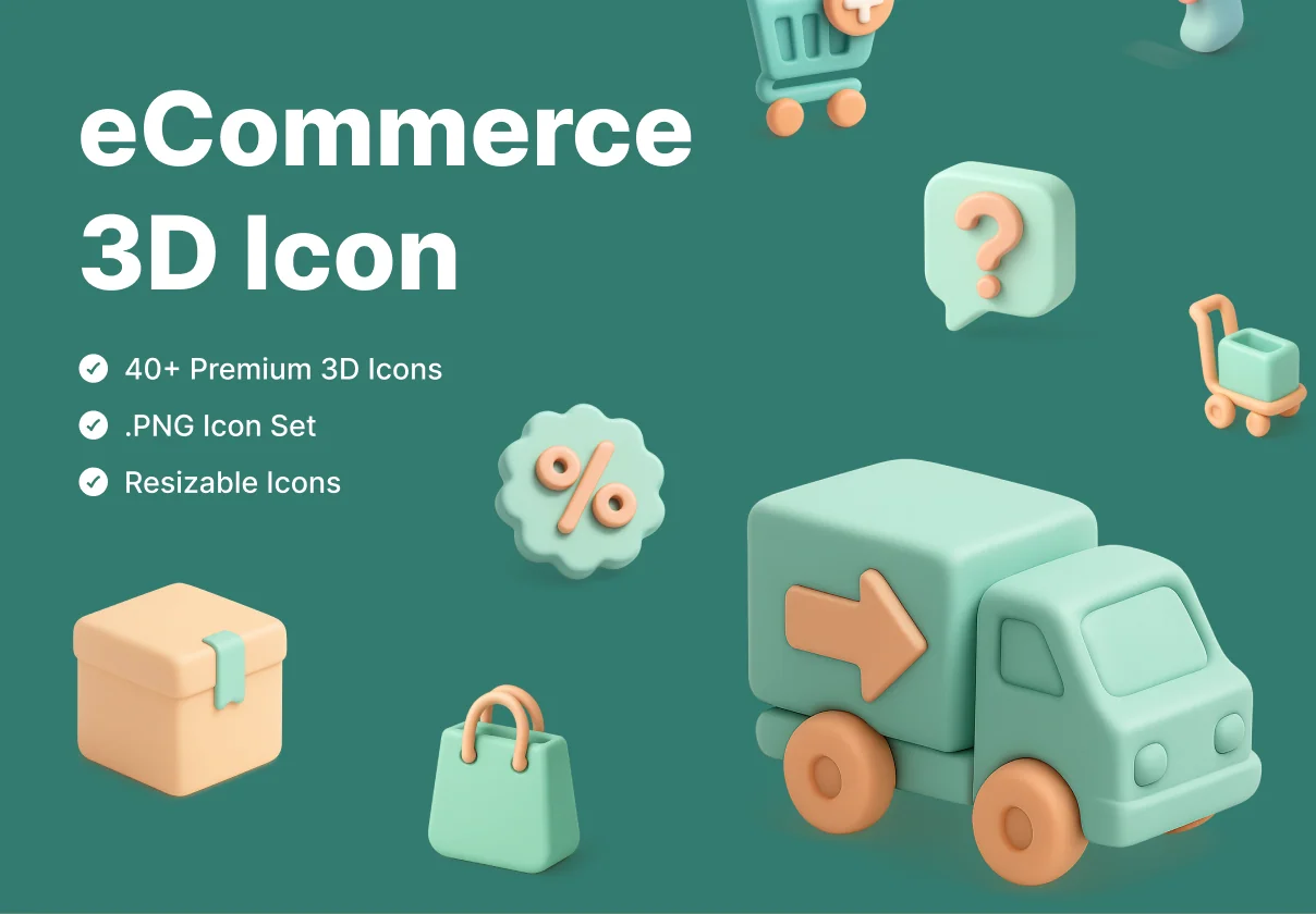 eCommerce 3D Icon Bundle