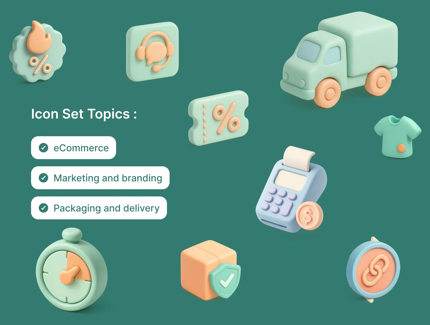 eCommerce 3D Icon Bundle 2