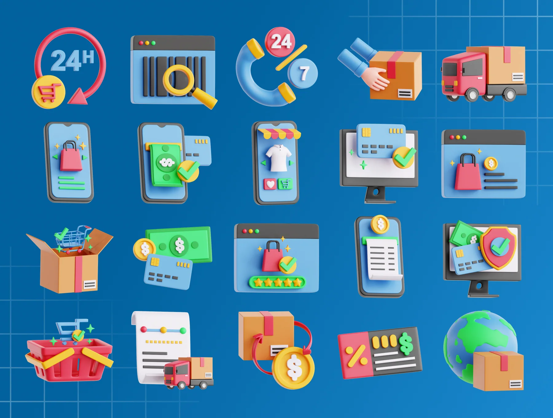 Ecommerce 3D Icon Set 5